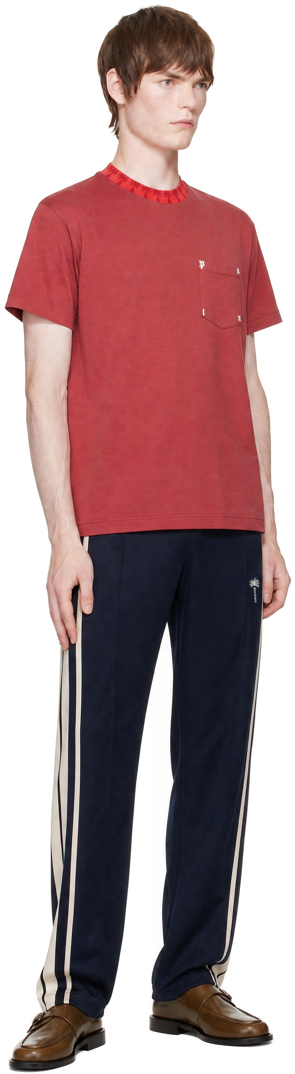 Palm Angels - Navy Palm Tree Striped Track Pants