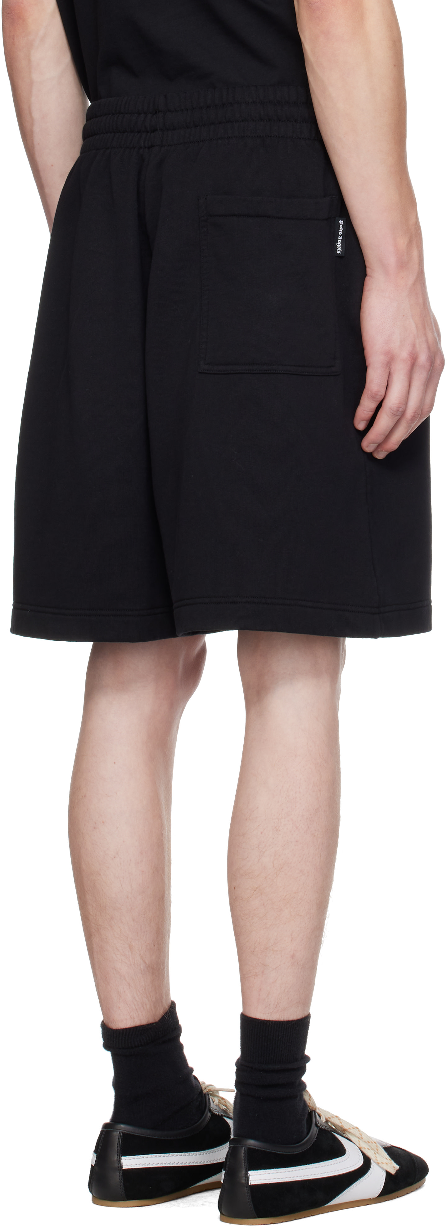 Palm Angels ショートパンツ ブラック S Palm Angels: ブラック Waist Logo ショートパンツ | SSENSE 日本