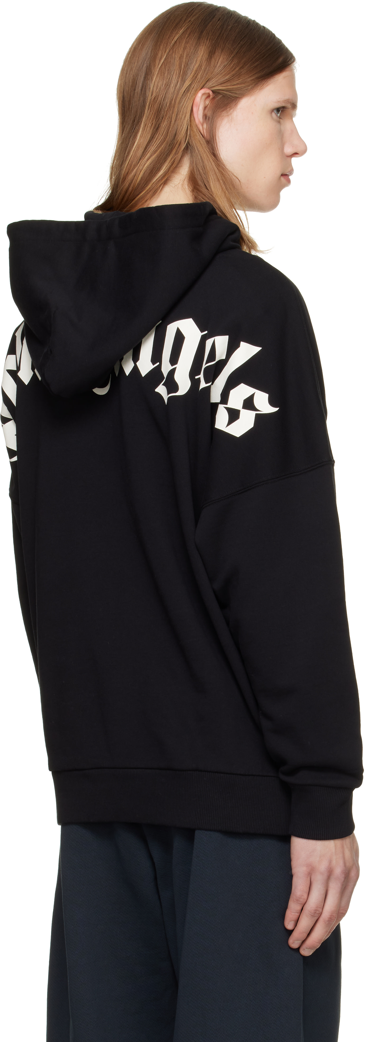 Palm Angels - Pull à capuche noir à logos