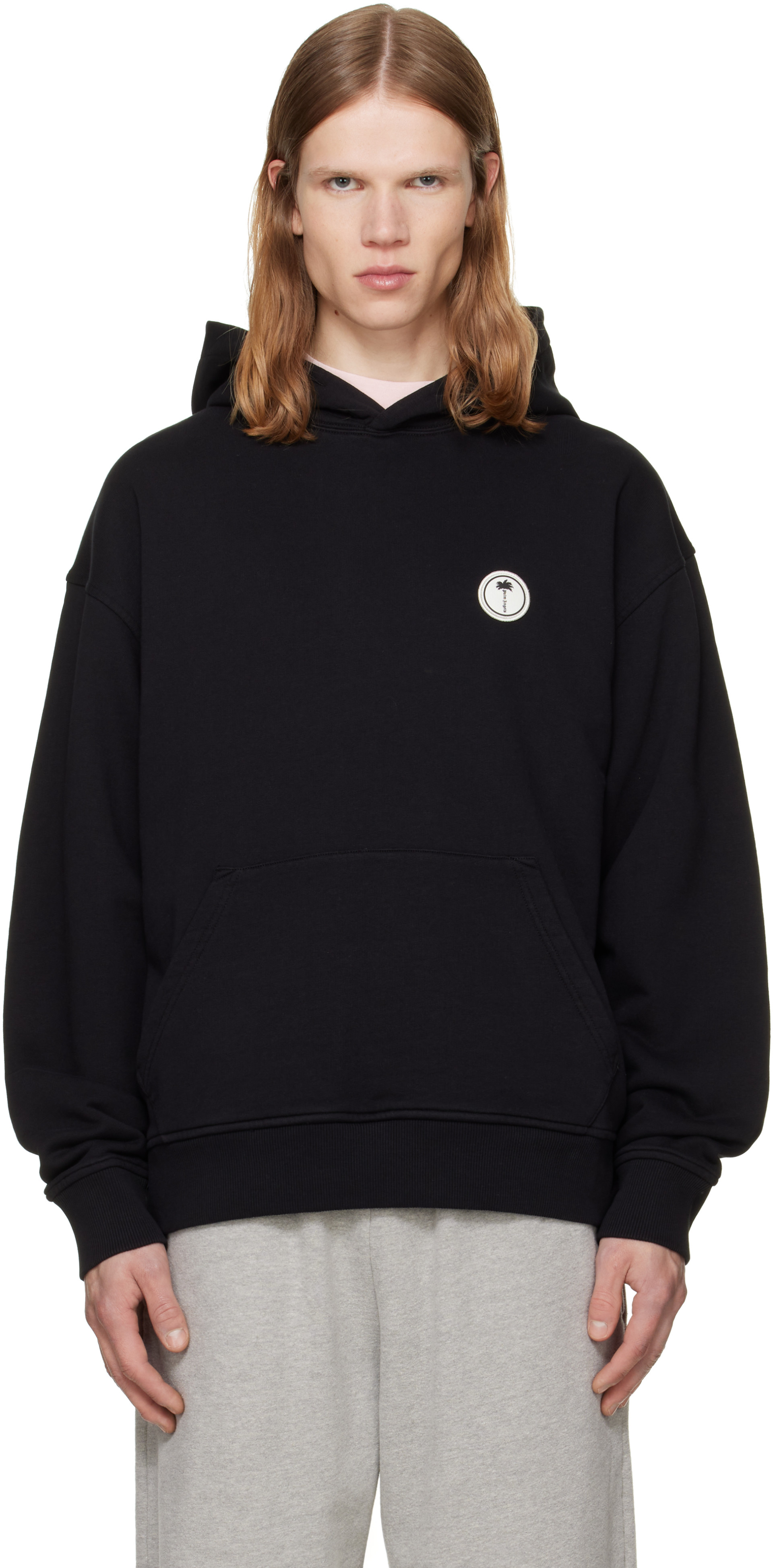 Palm Angels - Pull à capuche noir à logo de palmier