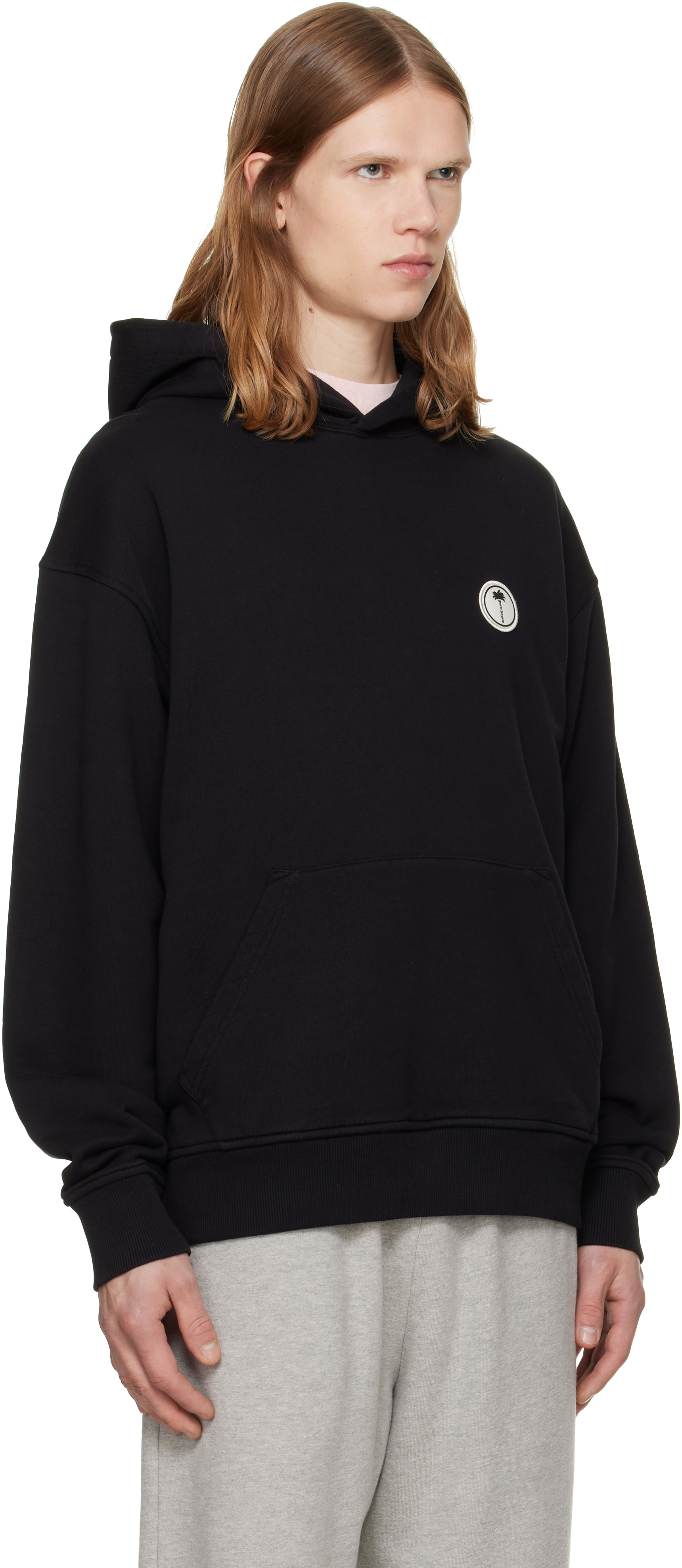 Palm Angels - Pull à capuche noir à logo de palmier