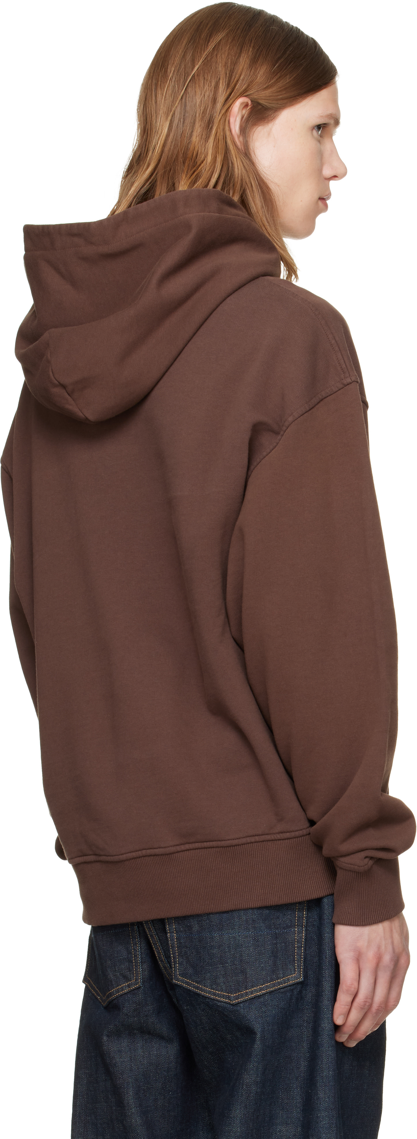 Palm Angels - Pull à capuche brun à logo