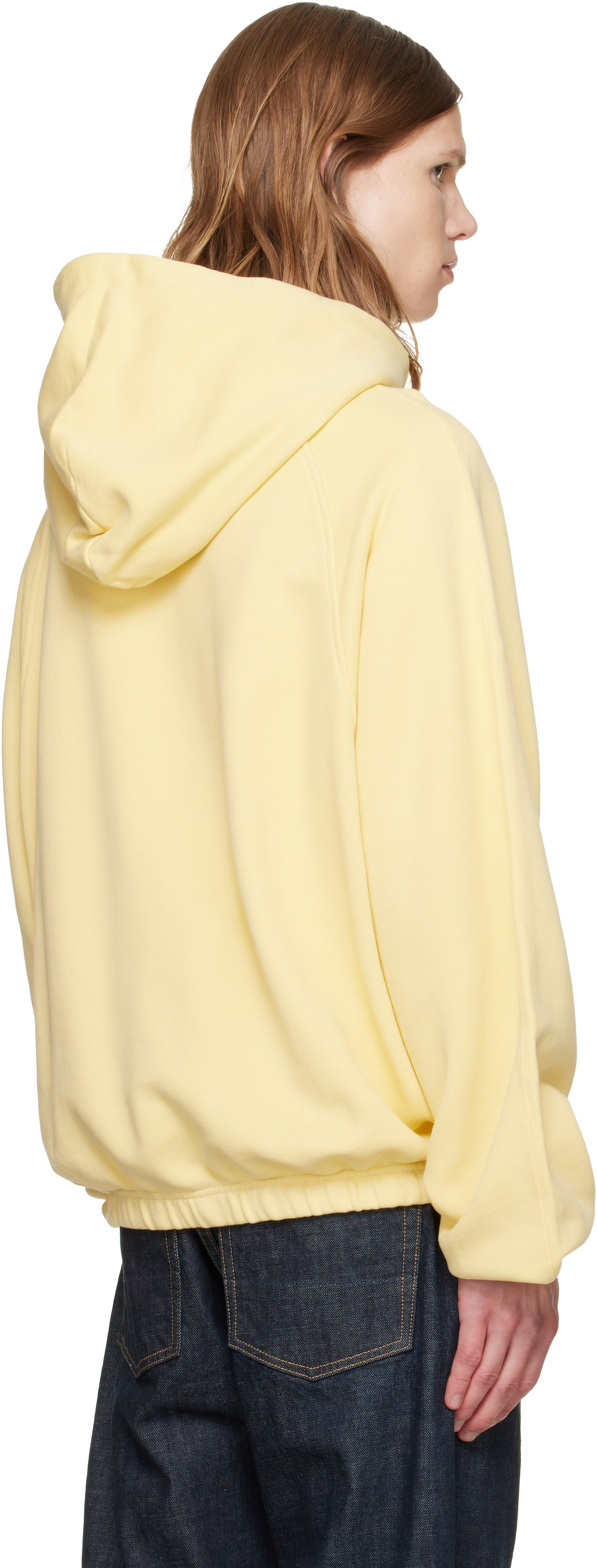 Palm Angels - Pull à capuche décontracté jaune à logo rétro