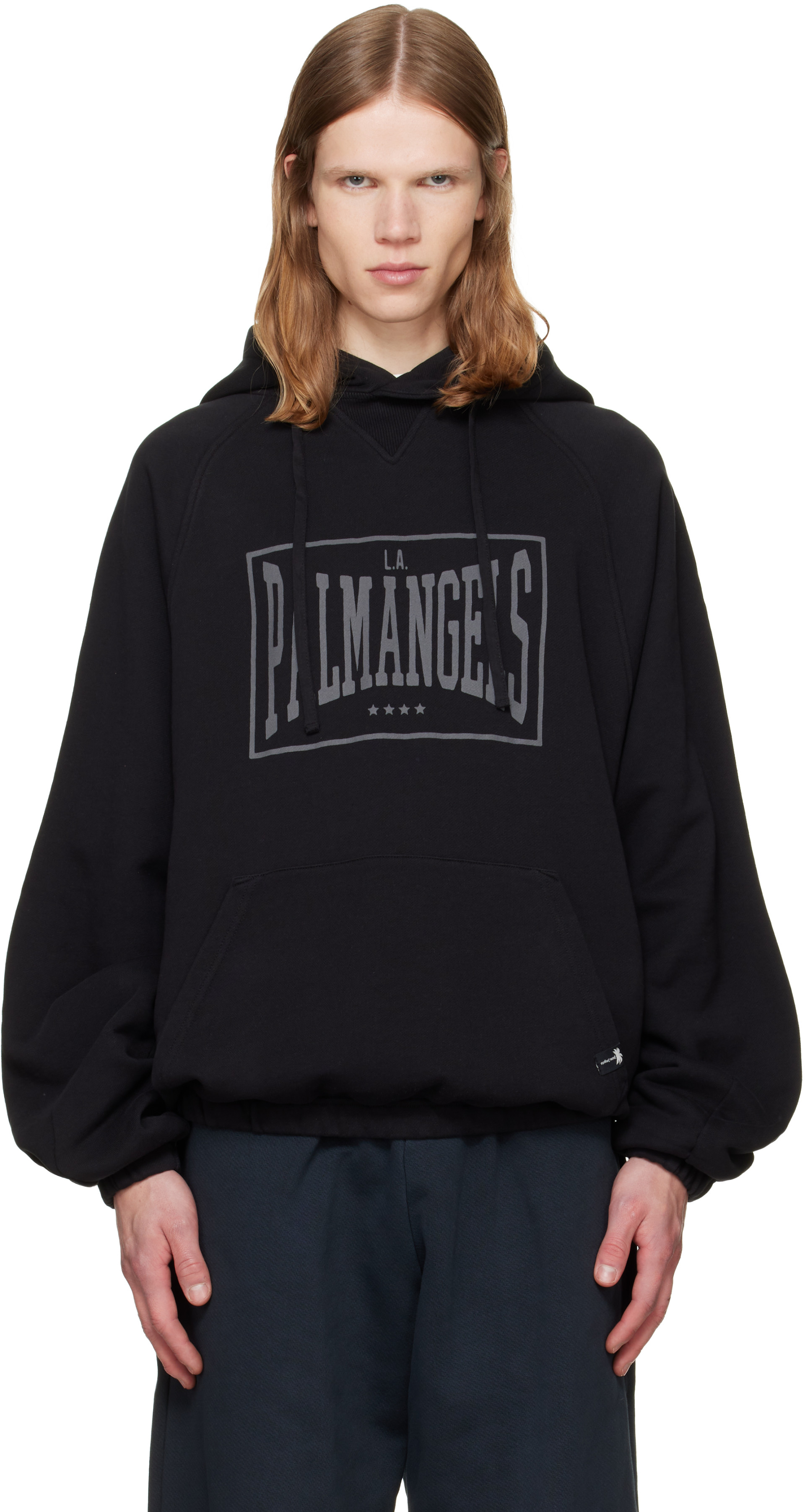 Palm Angels - Pull à capuche décontracté noir à logo rétro