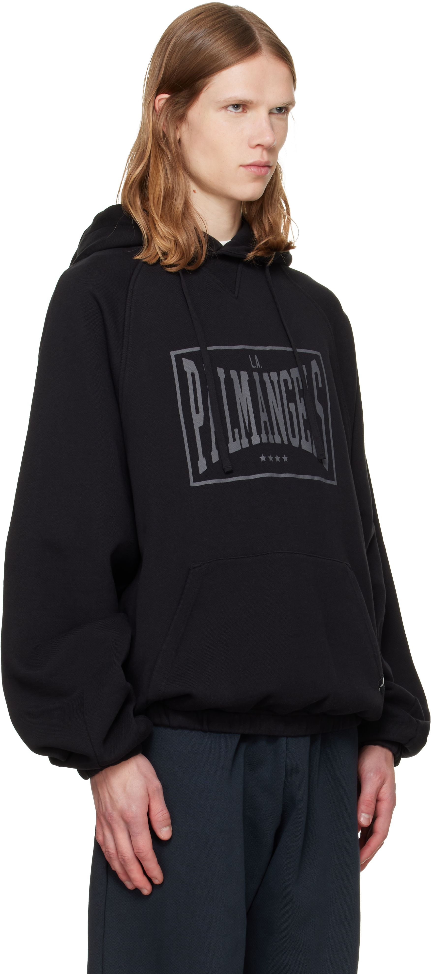 Palm Angels - Pull à capuche décontracté noir à logo rétro