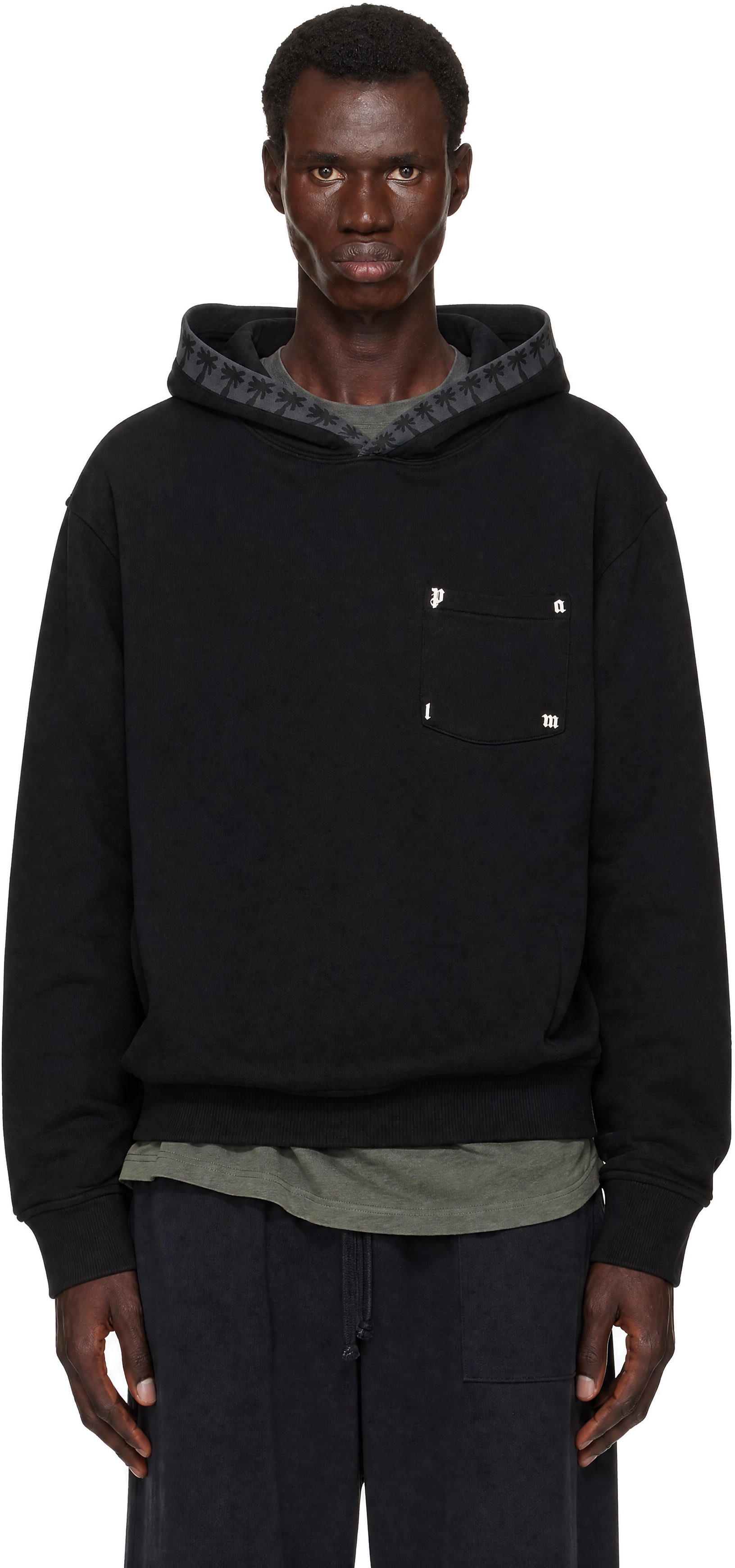 Palm Angels - Pull à capuche décontracté noir à logo