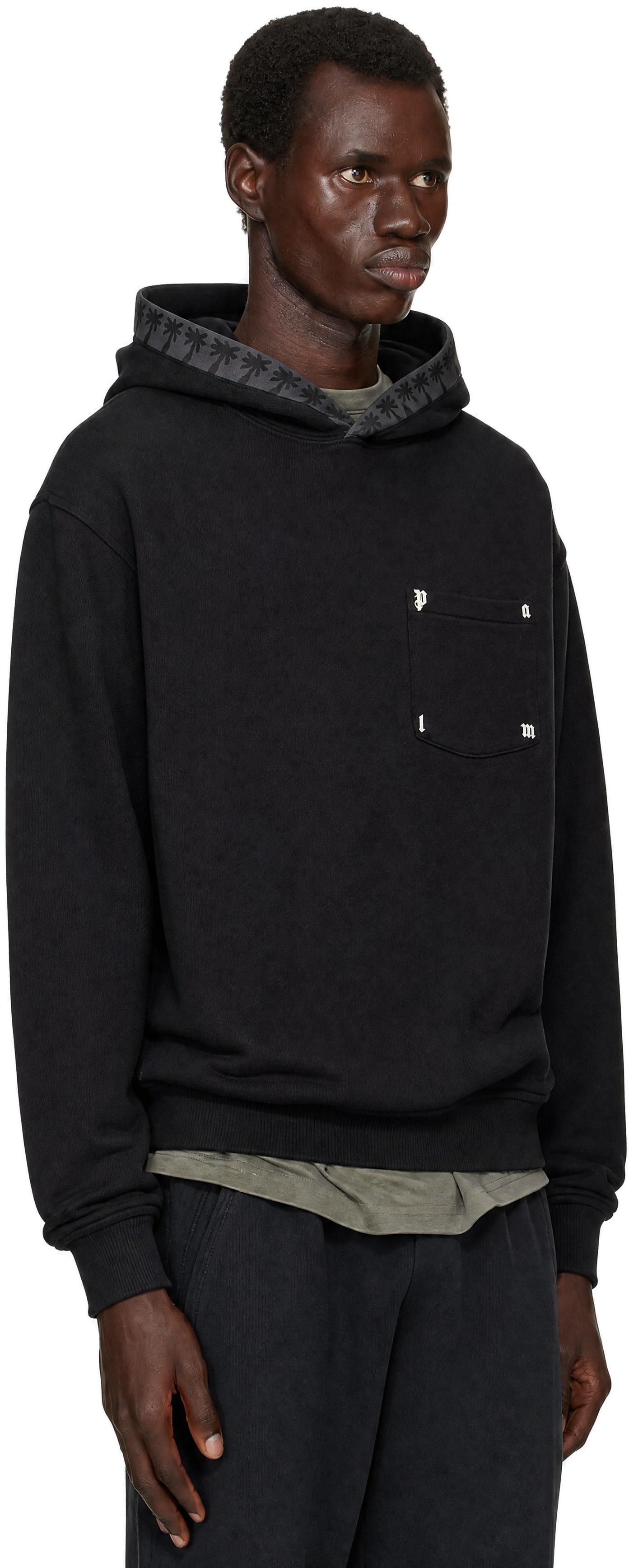 Palm Angels - Pull à capuche décontracté noir à logo