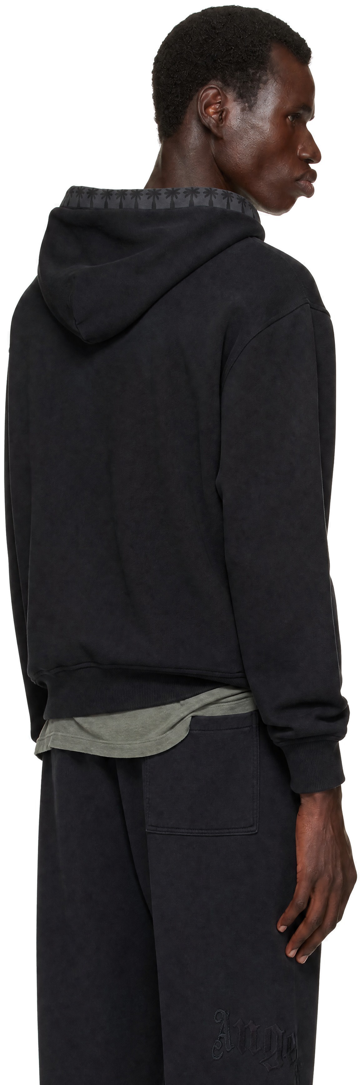 Palm Angels - Pull à capuche décontracté noir à logo
