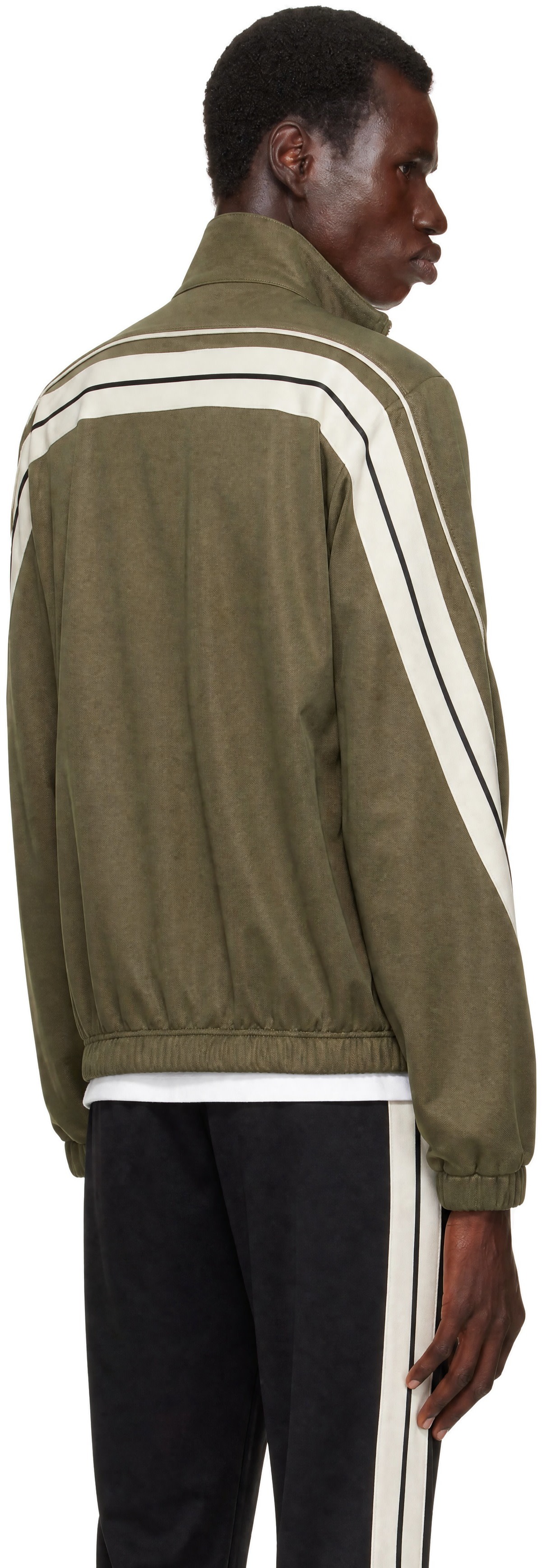 Palm Angels - Green Palm Tree Striped Track Jacket
