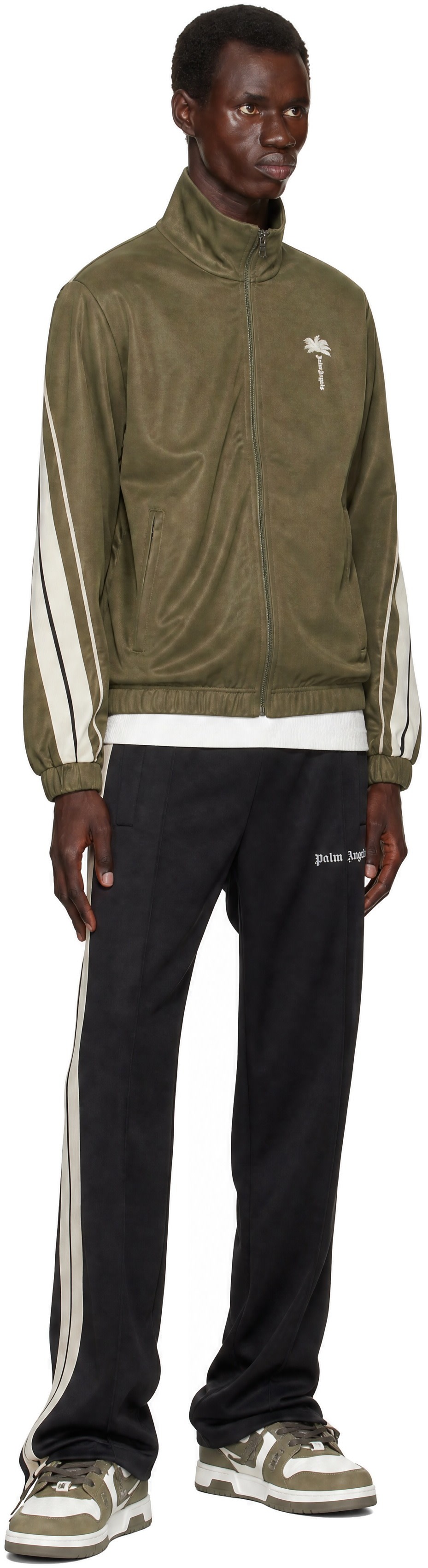 Palm Angels - Green Palm Tree Striped Track Jacket