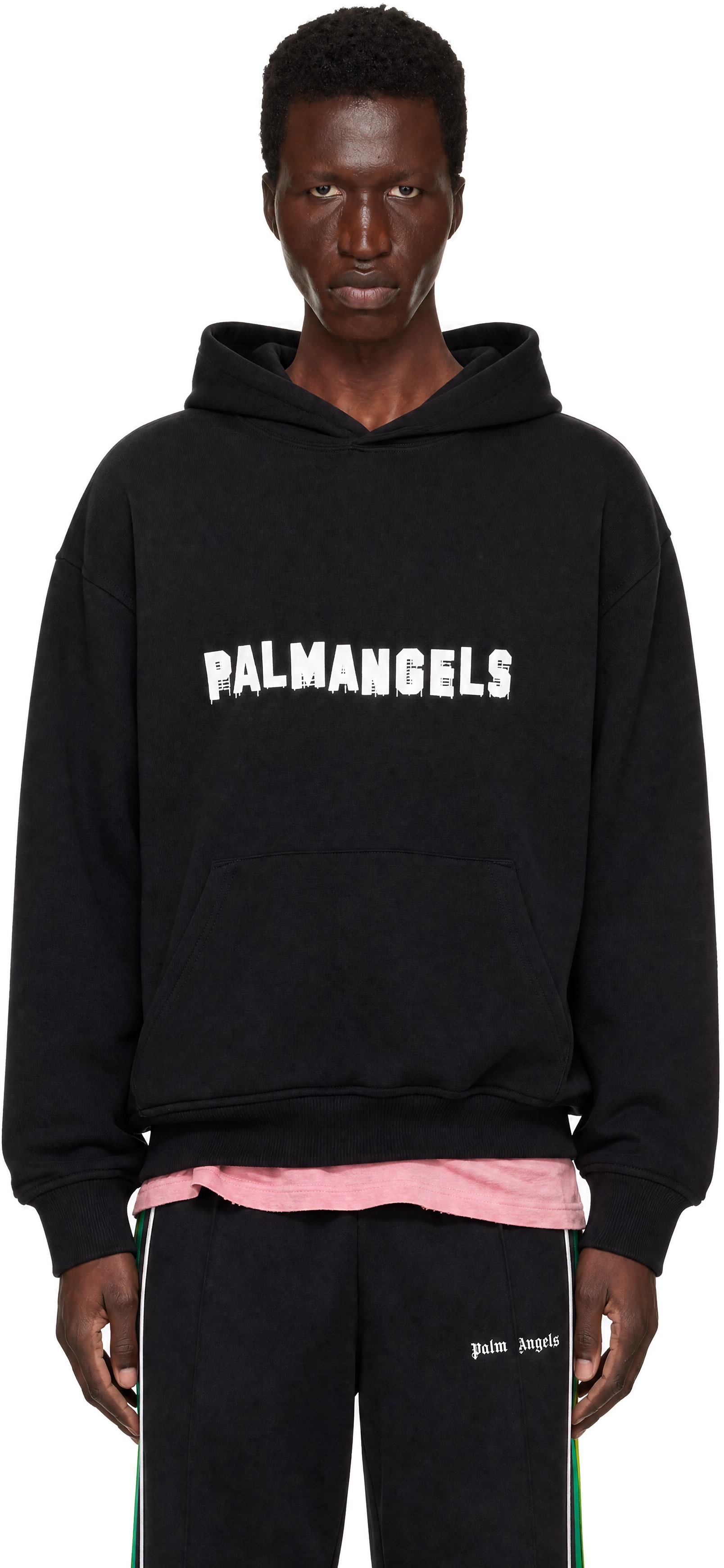 Palm Angels - Pull à capuche Hills noir à logo