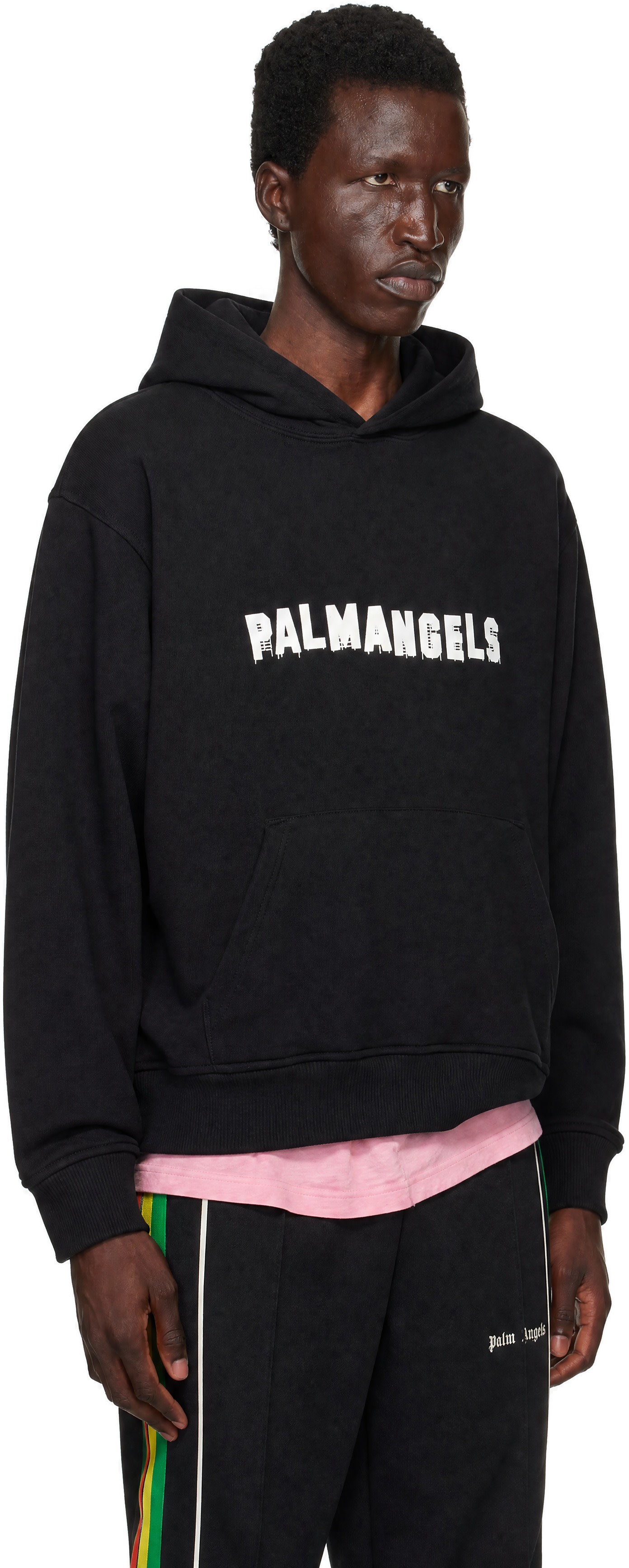 Palm Angels - Pull à capuche Hills noir à logo