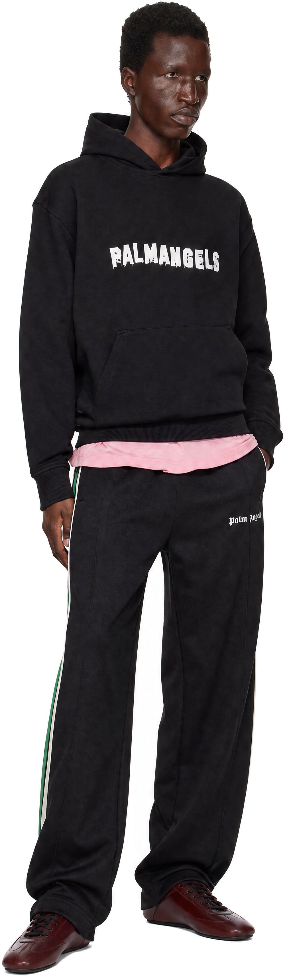Palm Angels - Pull à capuche Hills noir à logo