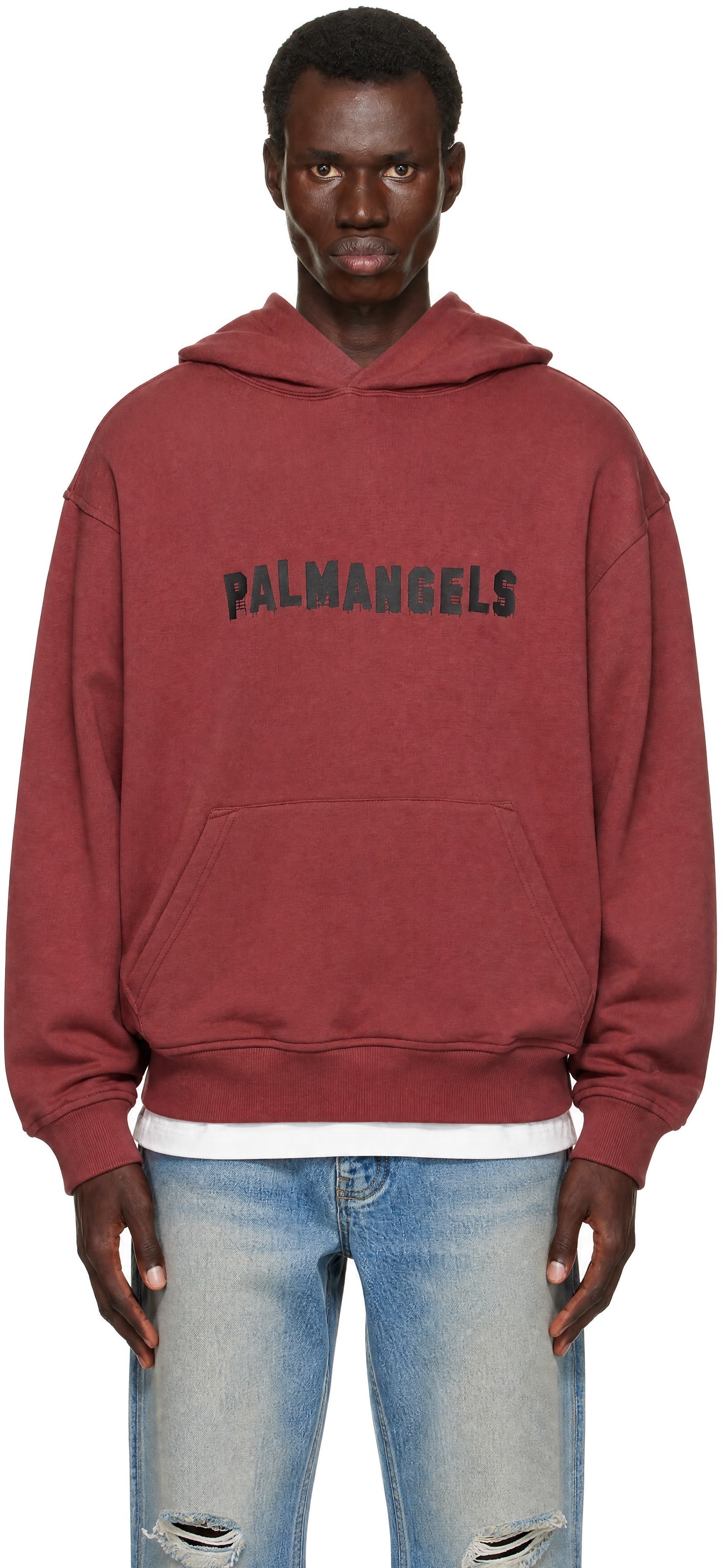Palm Angels - Pull à capuche Hills rouge à logo