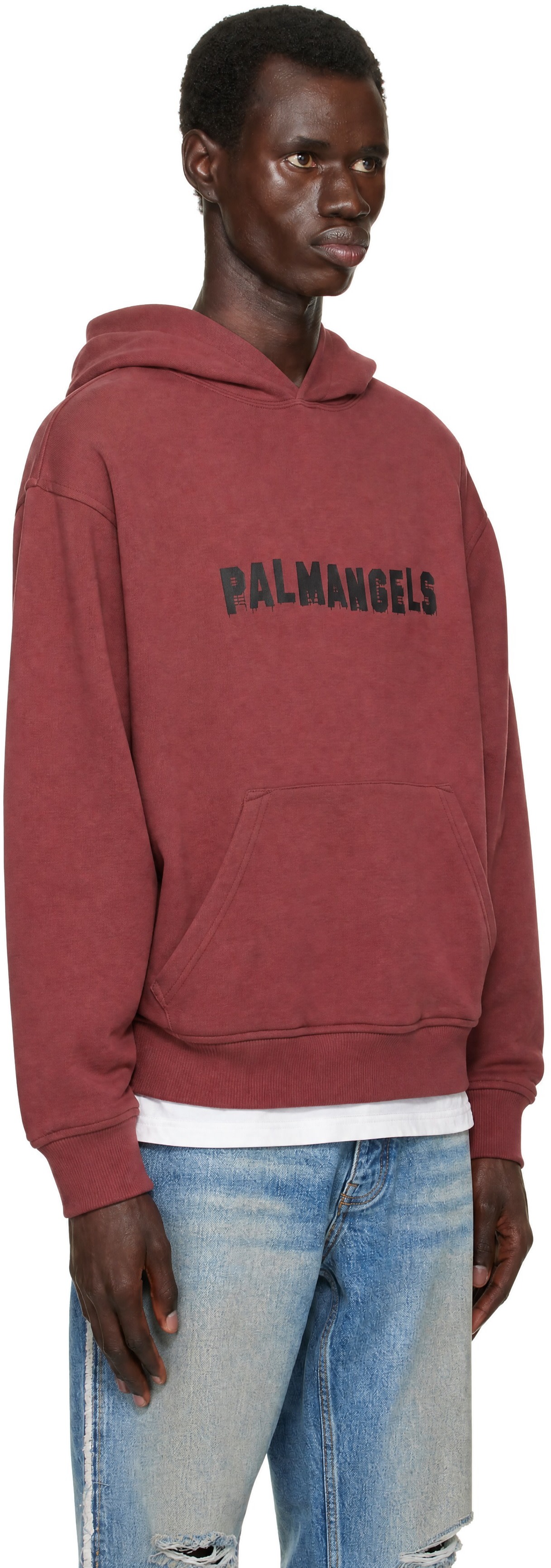 Palm Angels - Pull à capuche Hills rouge à logo