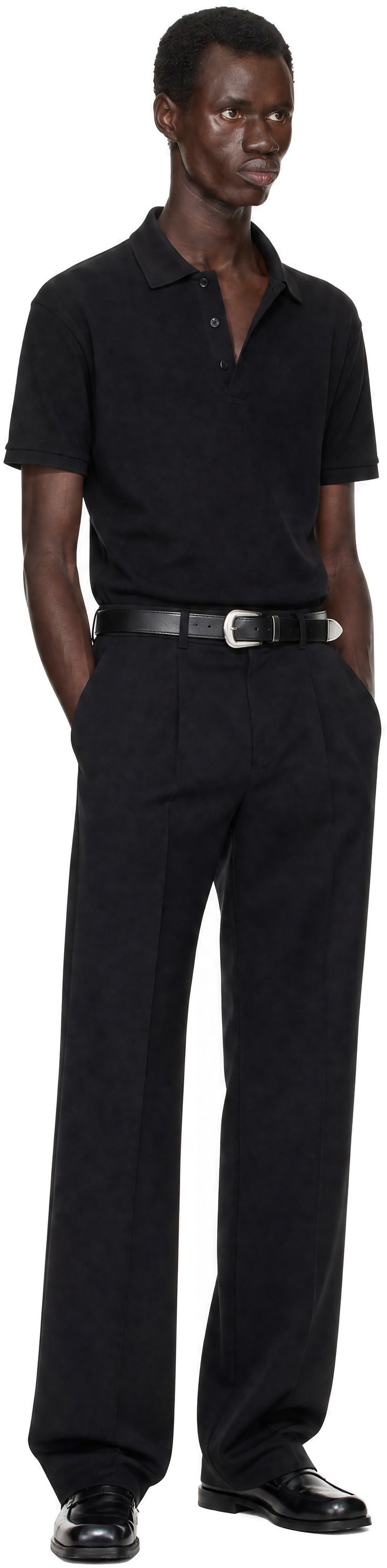 Palm Angels - Black Logo Spray Regular Polo