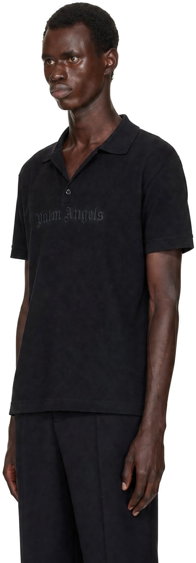 Palm Angels - Black Logo Spray Regular Polo