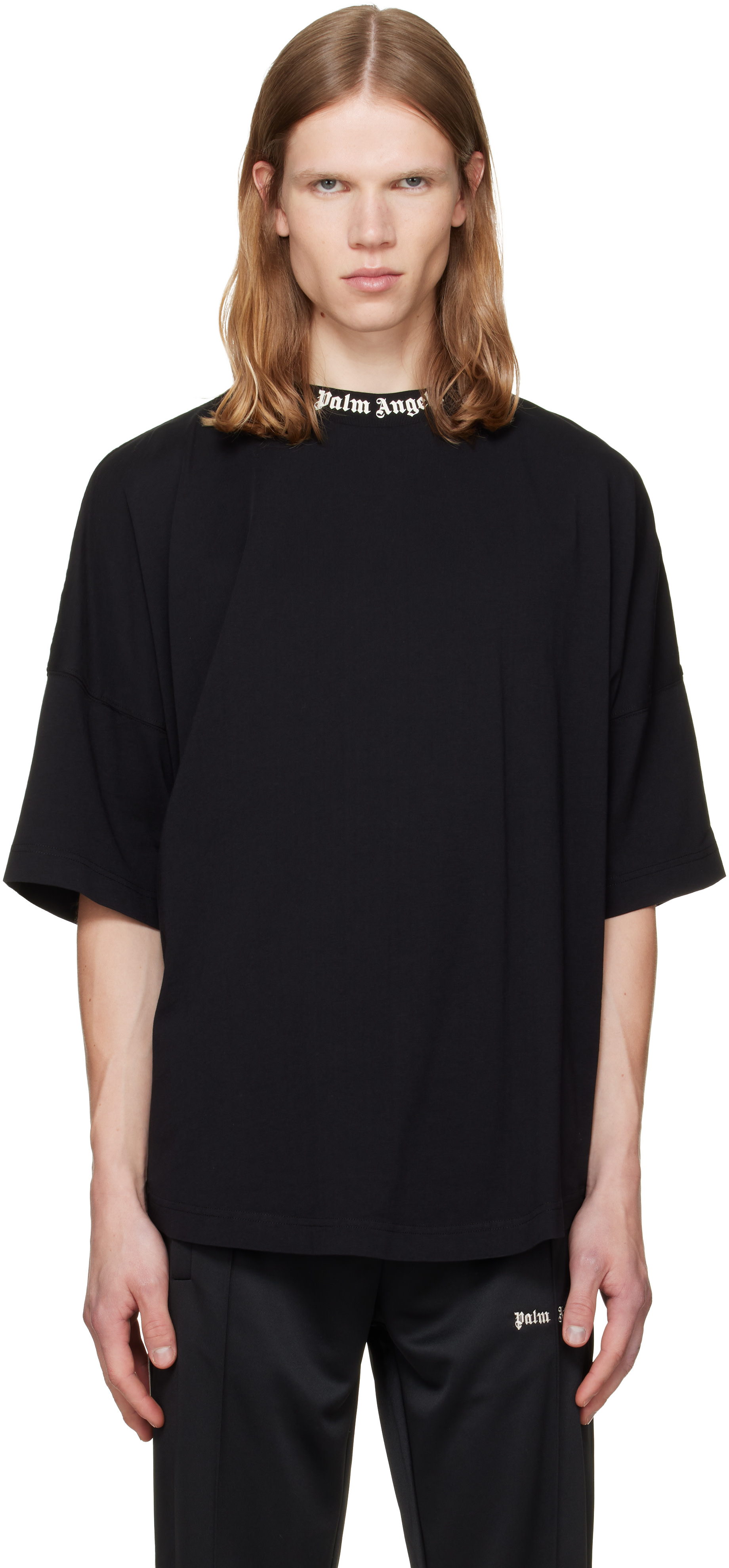 Palm Angels: Black Classic Logo Over T-shirt | SSENSE
