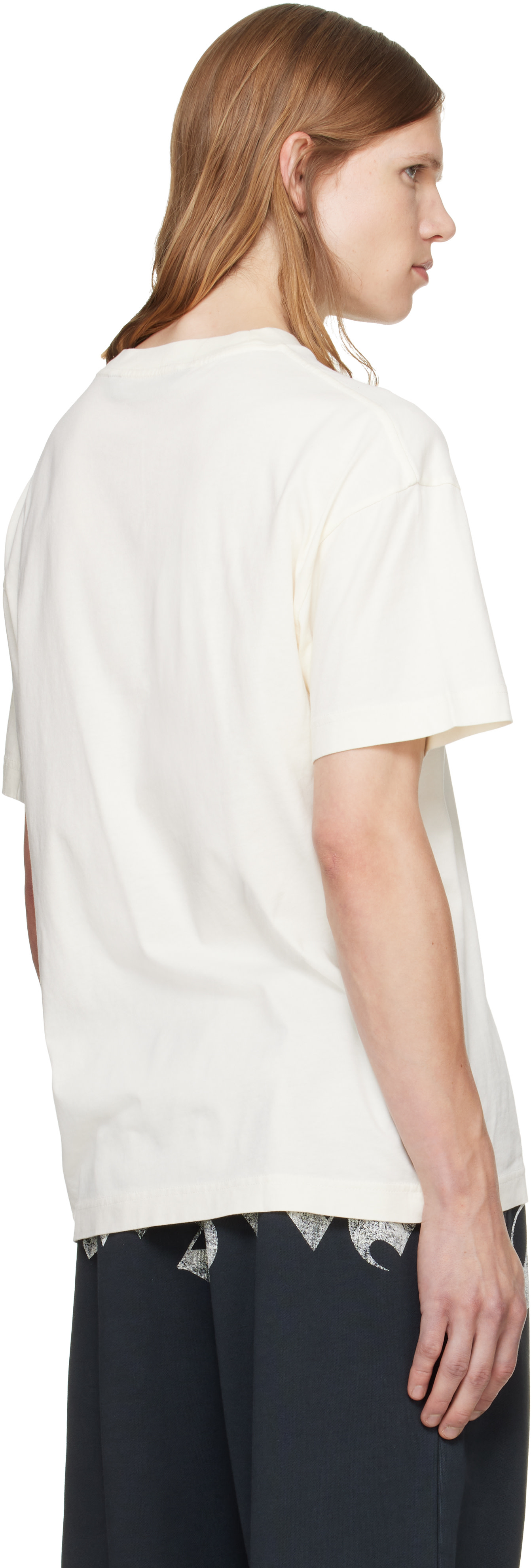 Palm Angels - オフホワイト Neck Logo レギュラーフィット Tシャツ