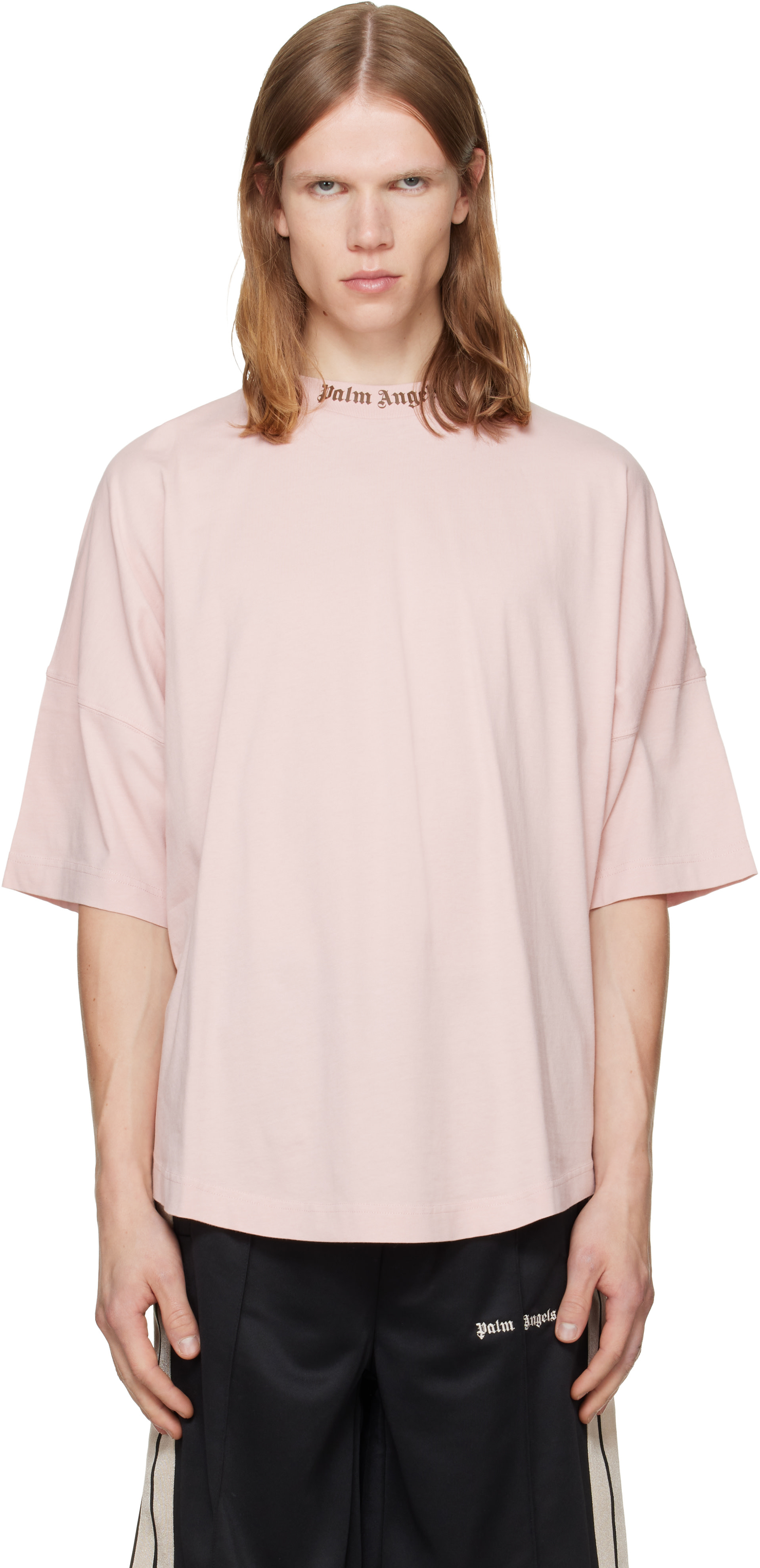 Palm Angels: Pink Classic Logo Over T-shirt | SSENSE