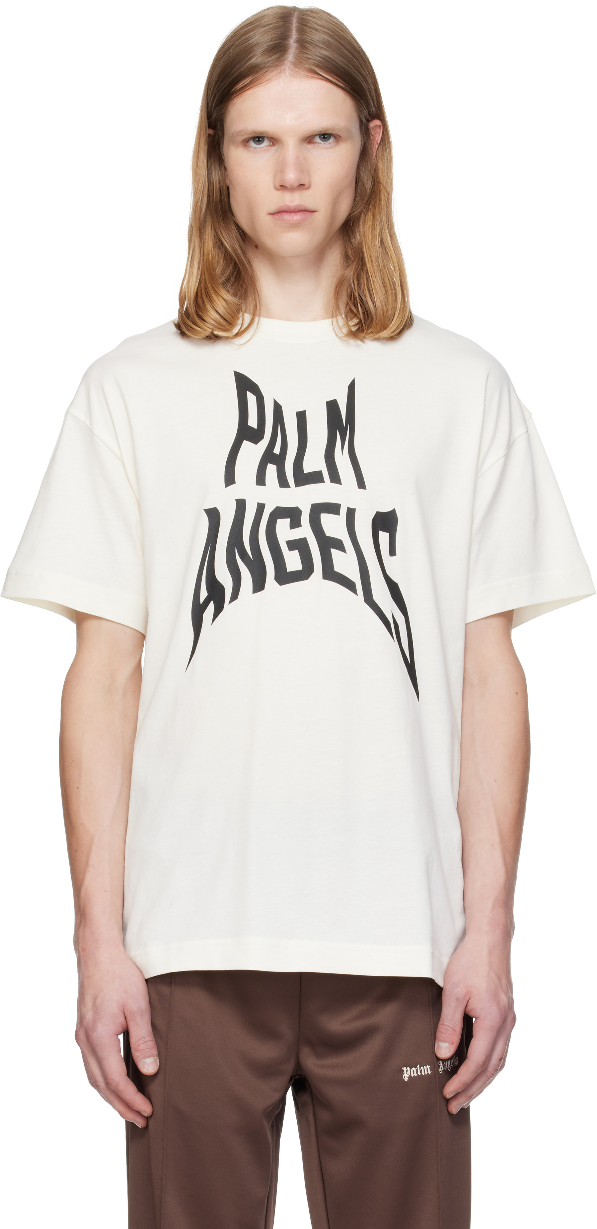 Palm Angels - Off-White Distorted Regular T-shirt
