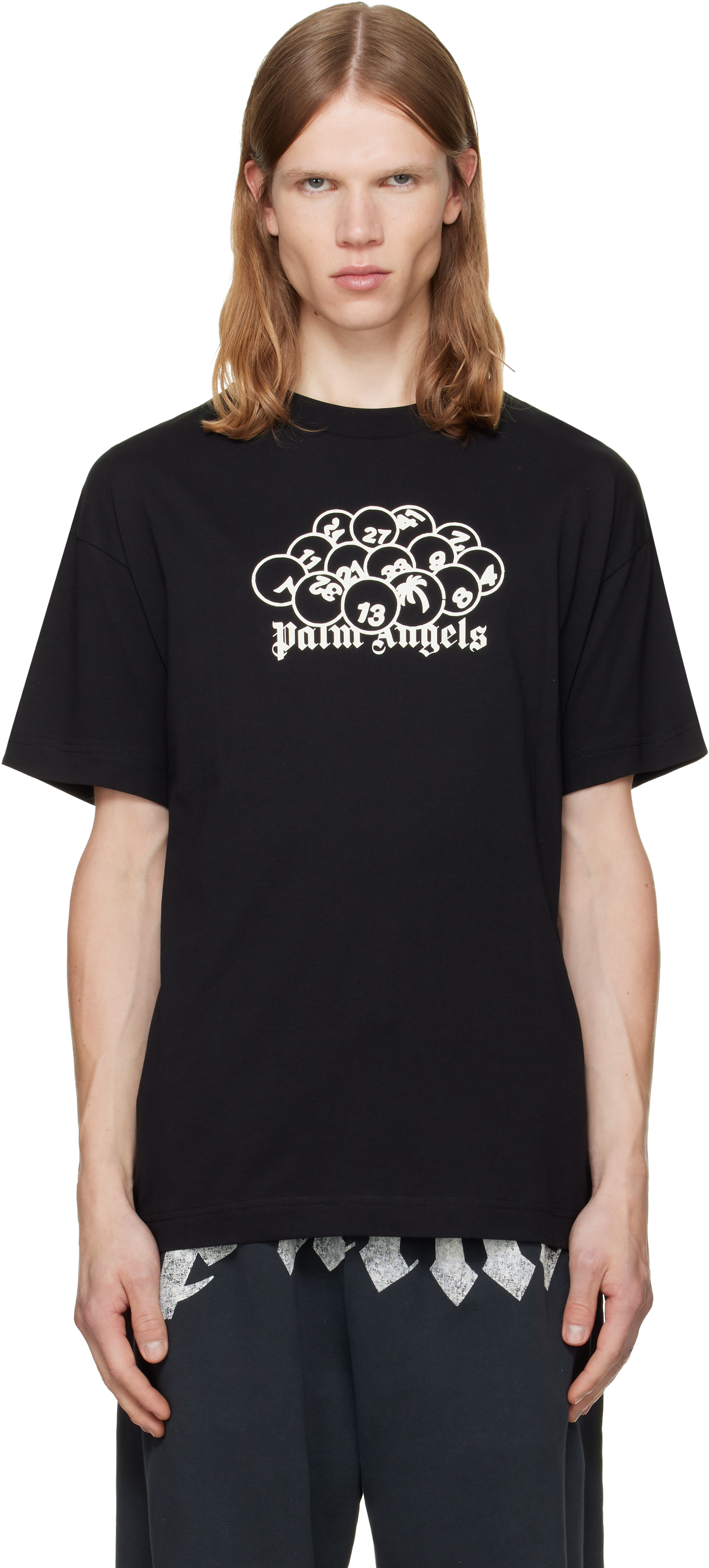 Palm Angels: Black 'PA' Pool Regular T-shirt | SSENSE