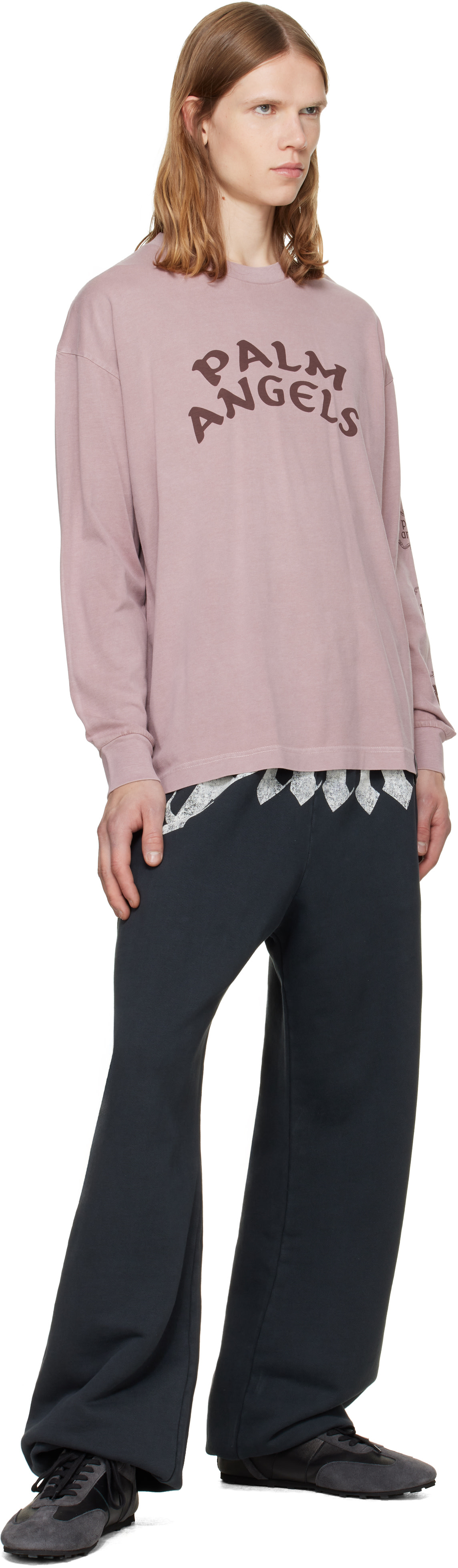 Palm Angels: Pink Devil Herald Long Sleeve T-shirt | SSENSE