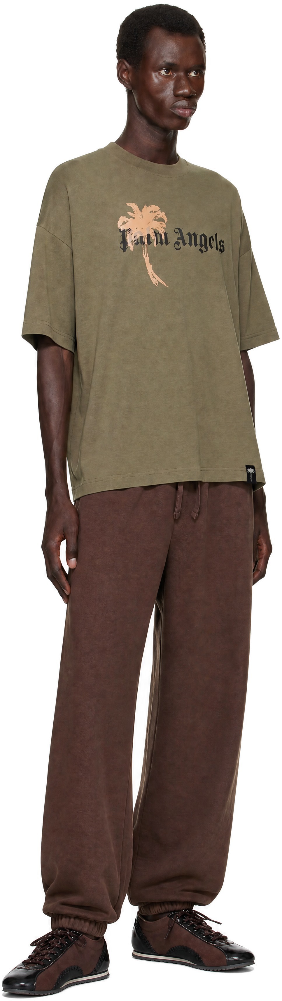 Palm Angels: Khaki Palm Drift Loose T-shirt | SSENSE