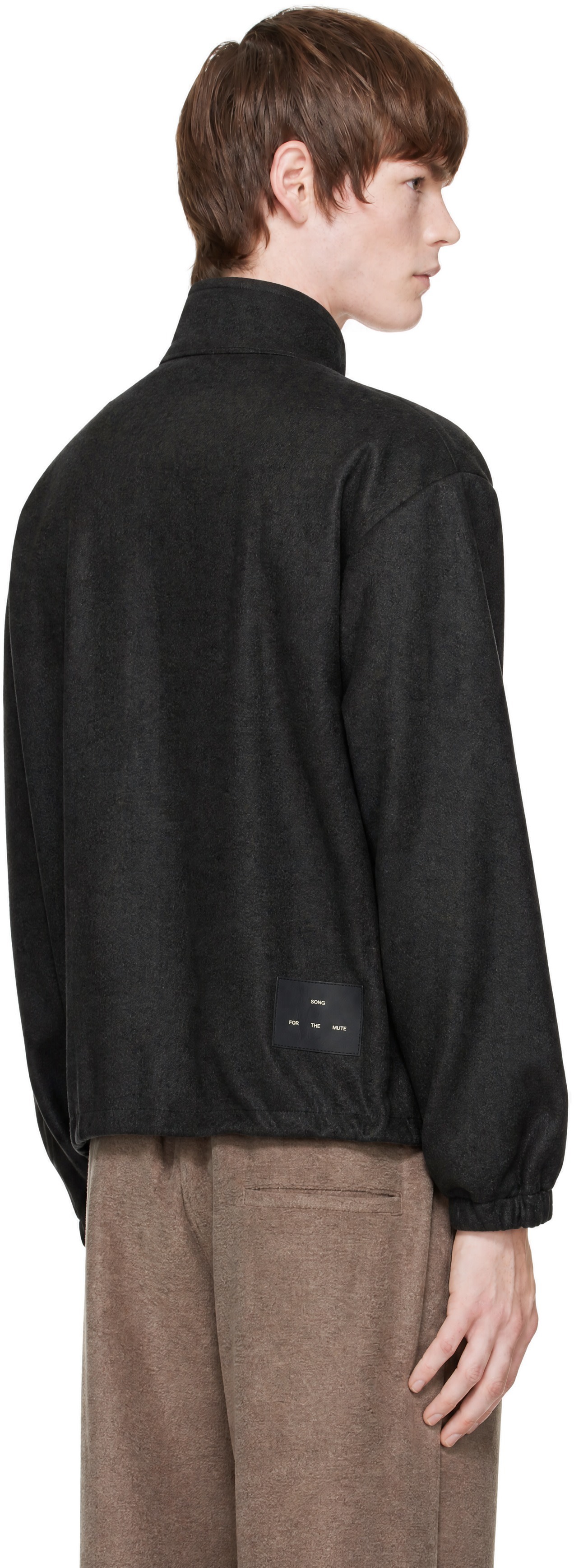 Song for the Mute - 黑色 Drape Wool Long Zip 套头衫