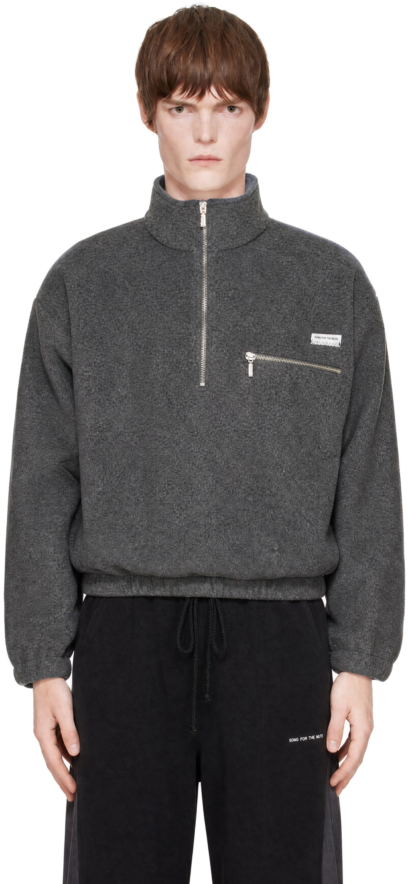 Song for the Mute - Gray Half Zip Pullover Jacket