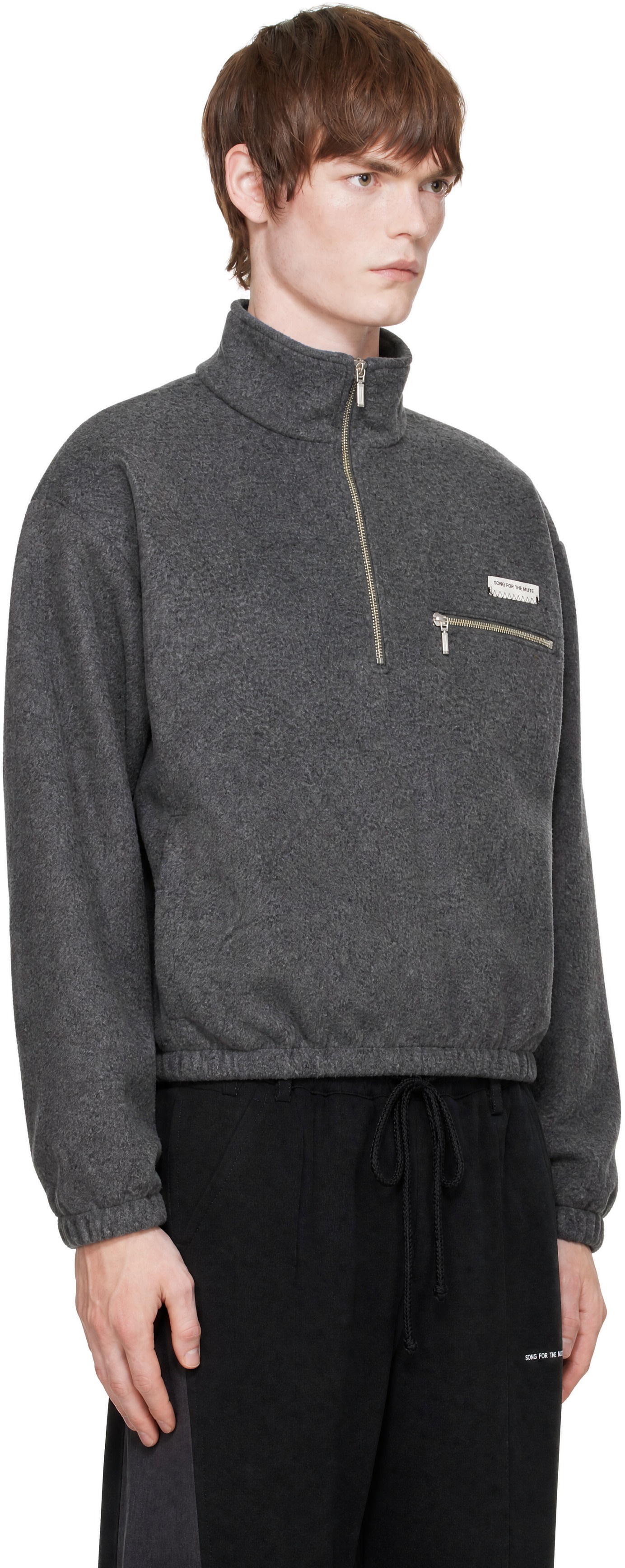 Song for the Mute - Gray Half Zip Pullover Jacket