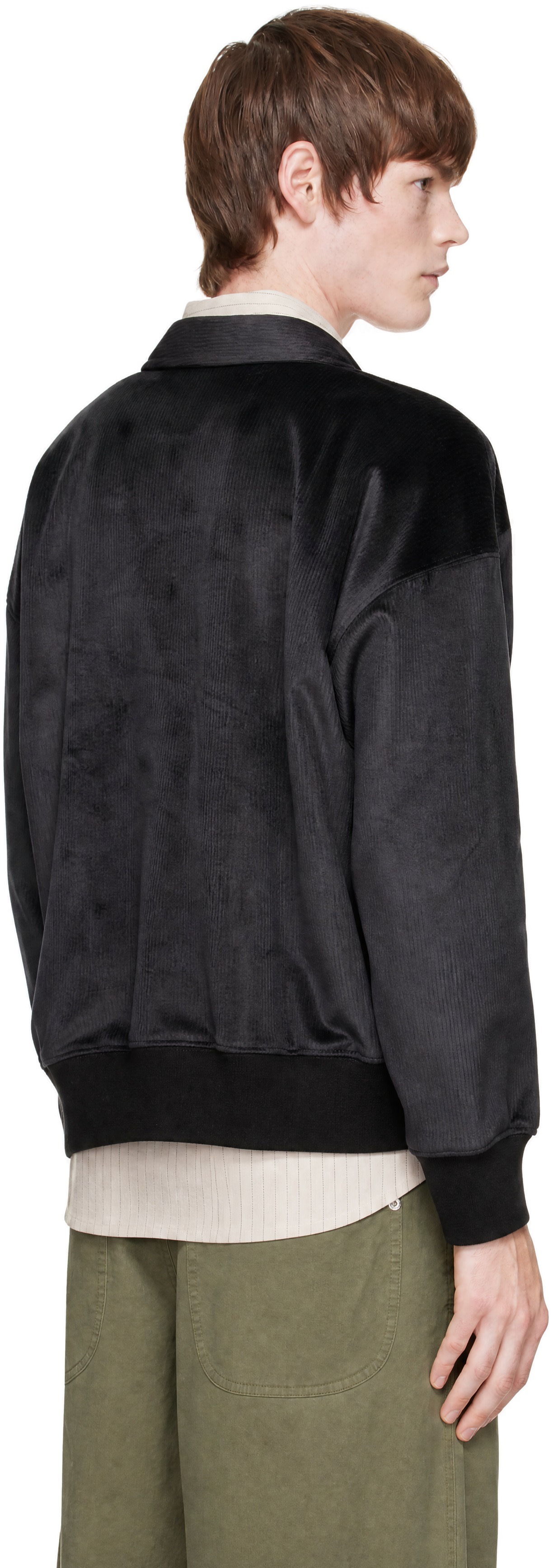 Song for the Mute - Black Classic Collar Zip Pullover Jacket