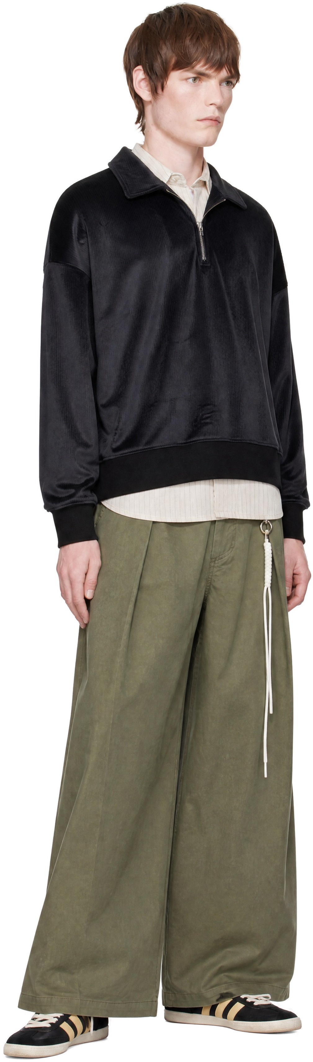 Song for the Mute - Black Classic Collar Zip Pullover Jacket