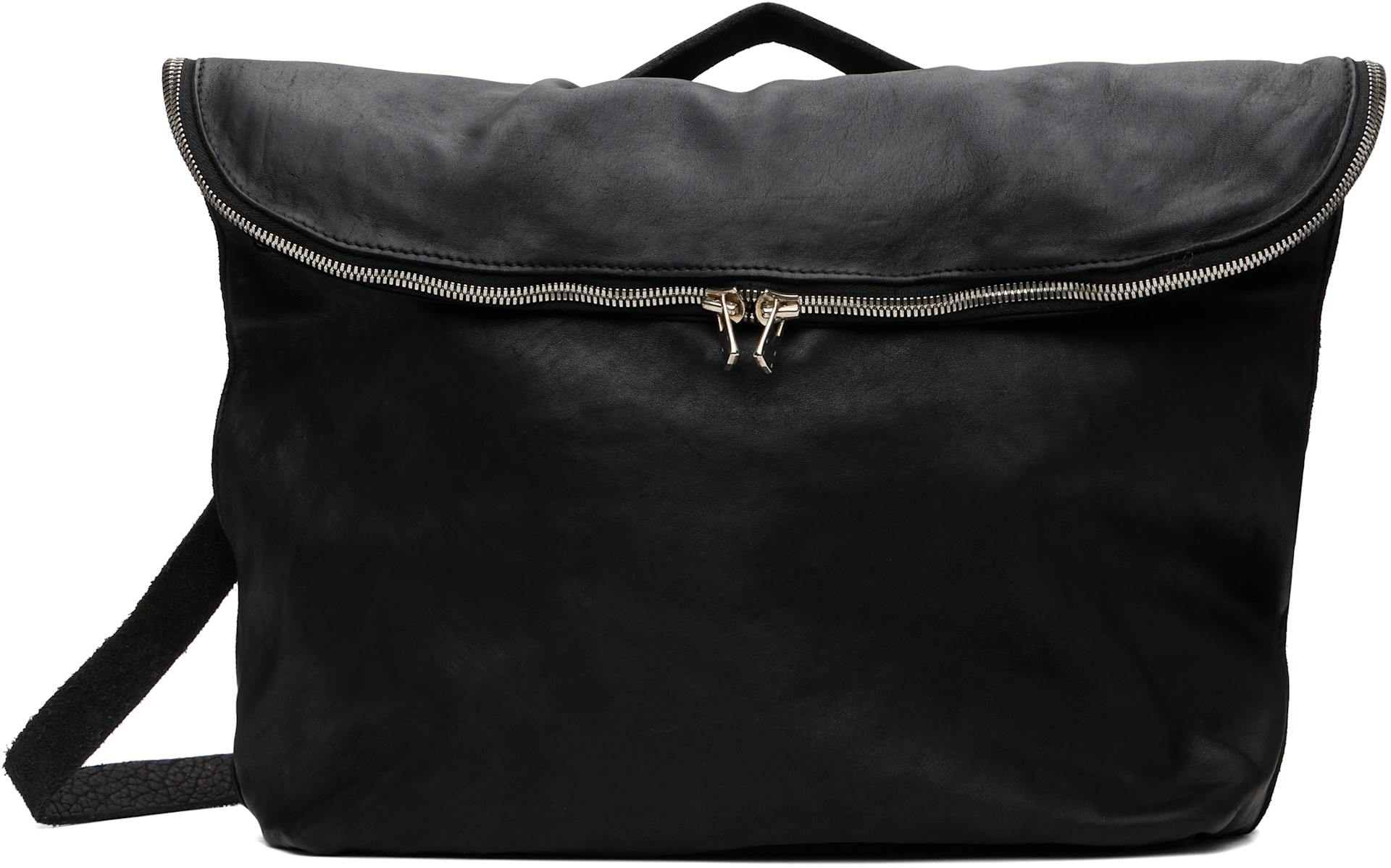 Guidi - Black Leather Messenger Bag