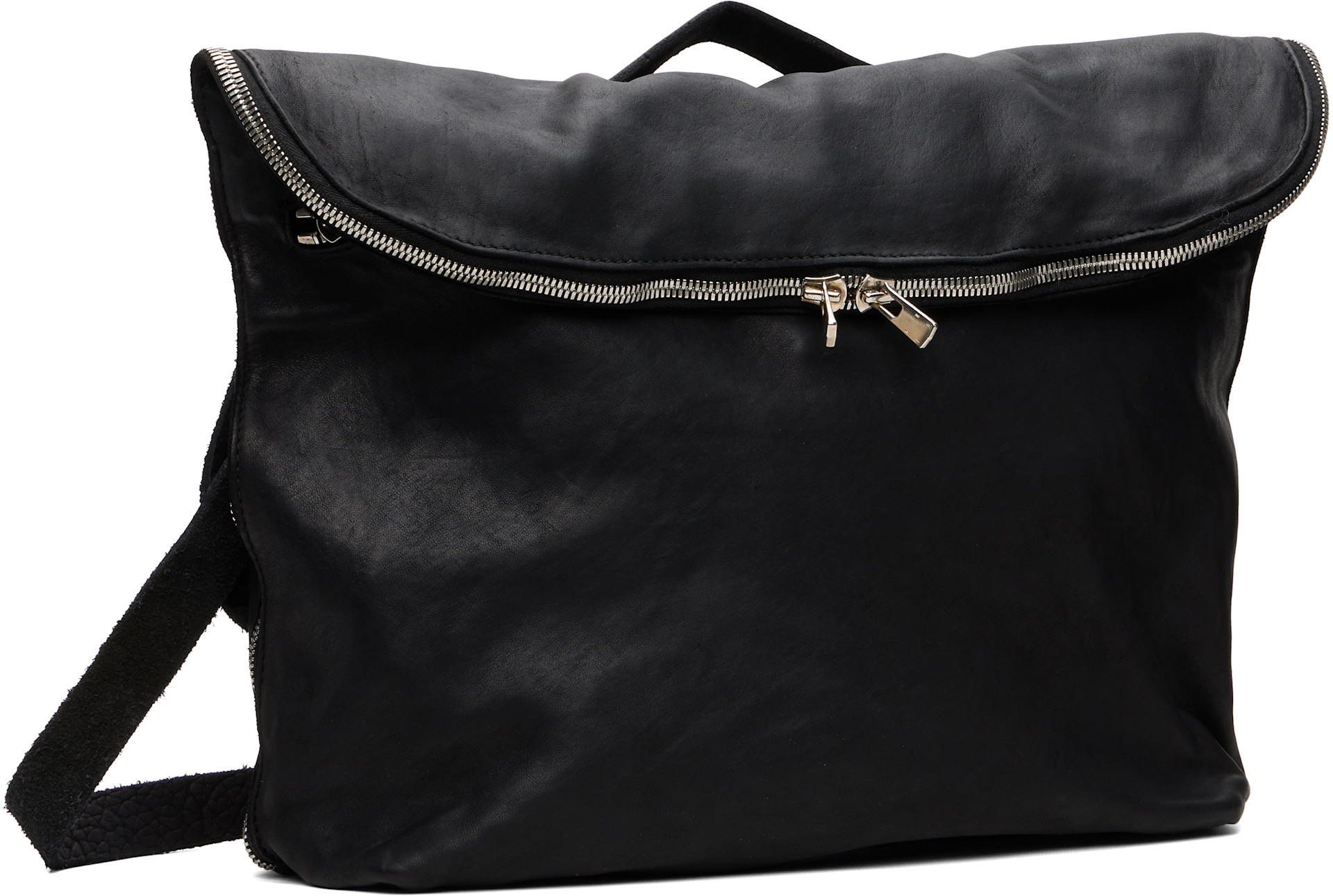 Guidi - Black Leather Messenger Bag
