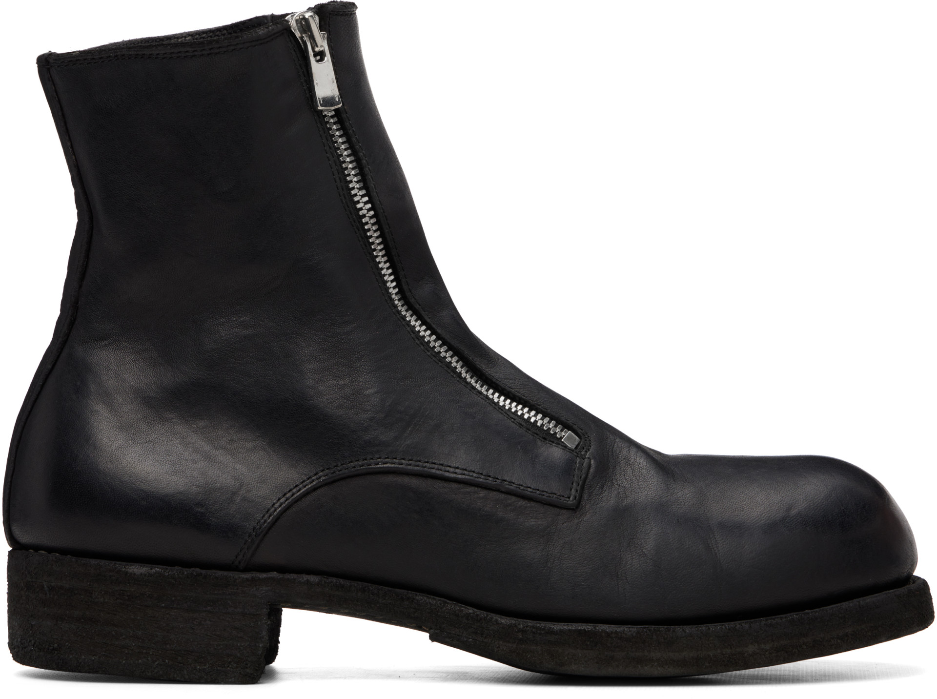 Guidi - ブラック GR07FZ ジップアップ ブーツ