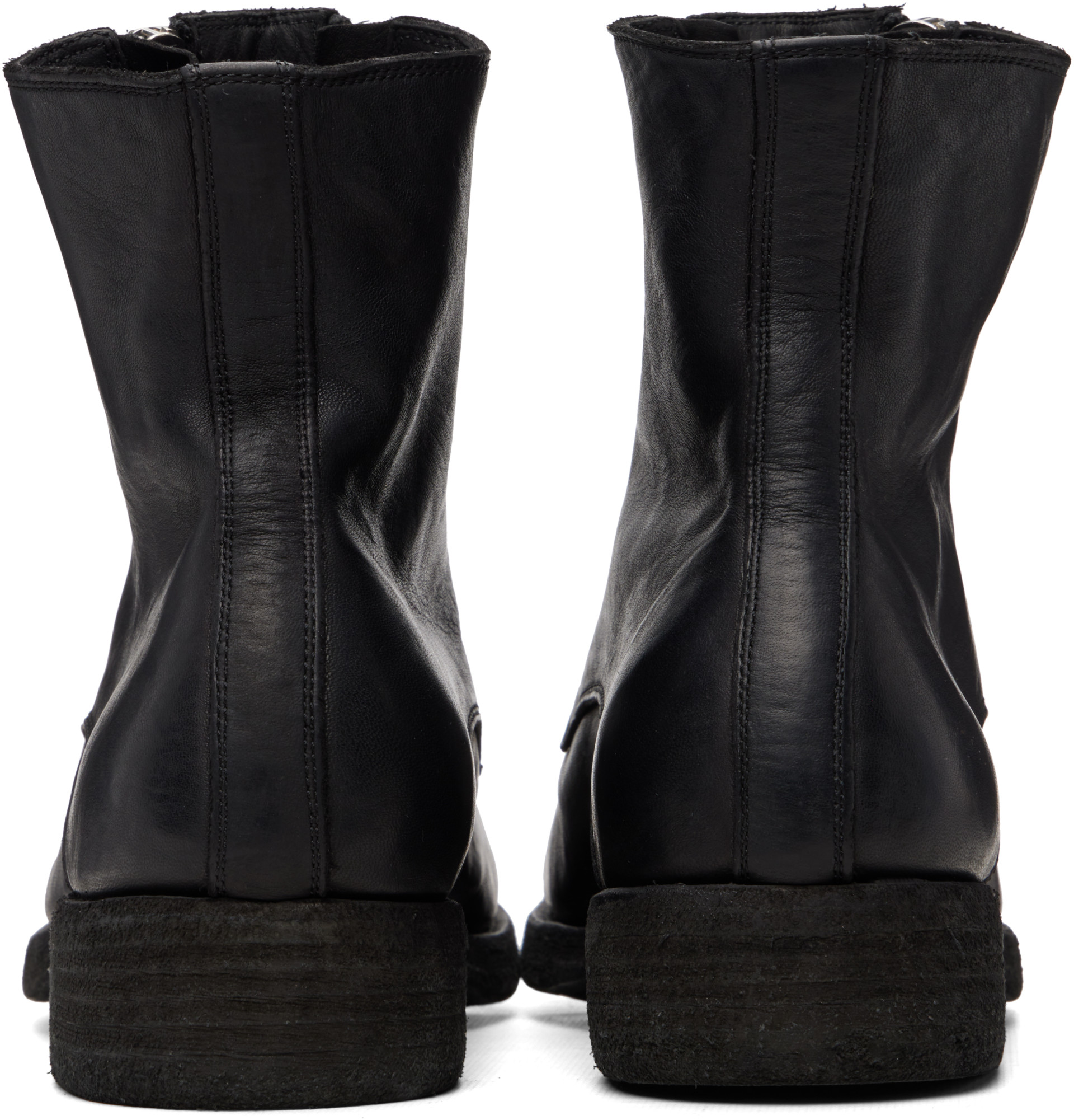 Guidi - ブラック GR07FZ ジップアップ ブーツ