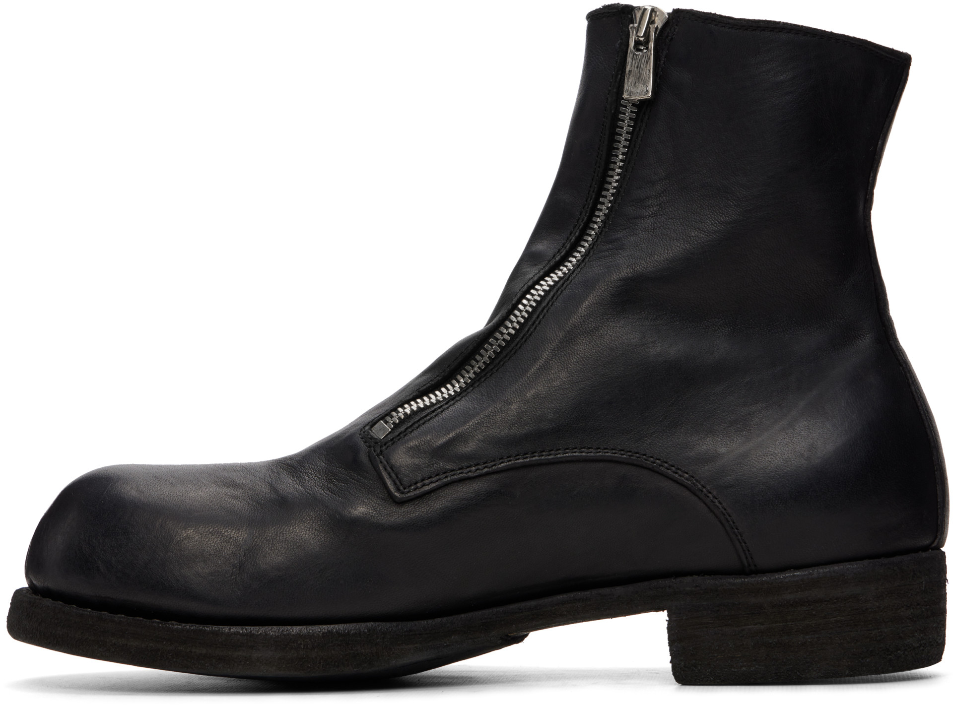 Guidi - ブラック GR07FZ ジップアップ ブーツ