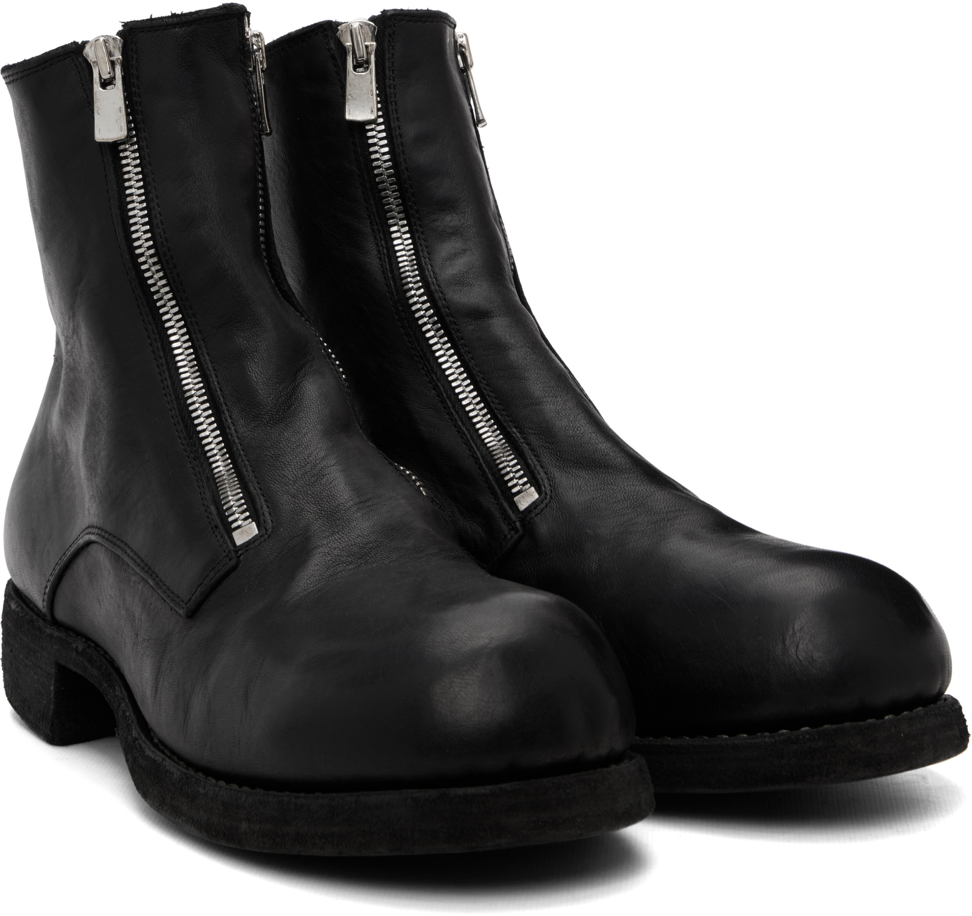 Guidi - ブラック GR07FZ ジップアップ ブーツ