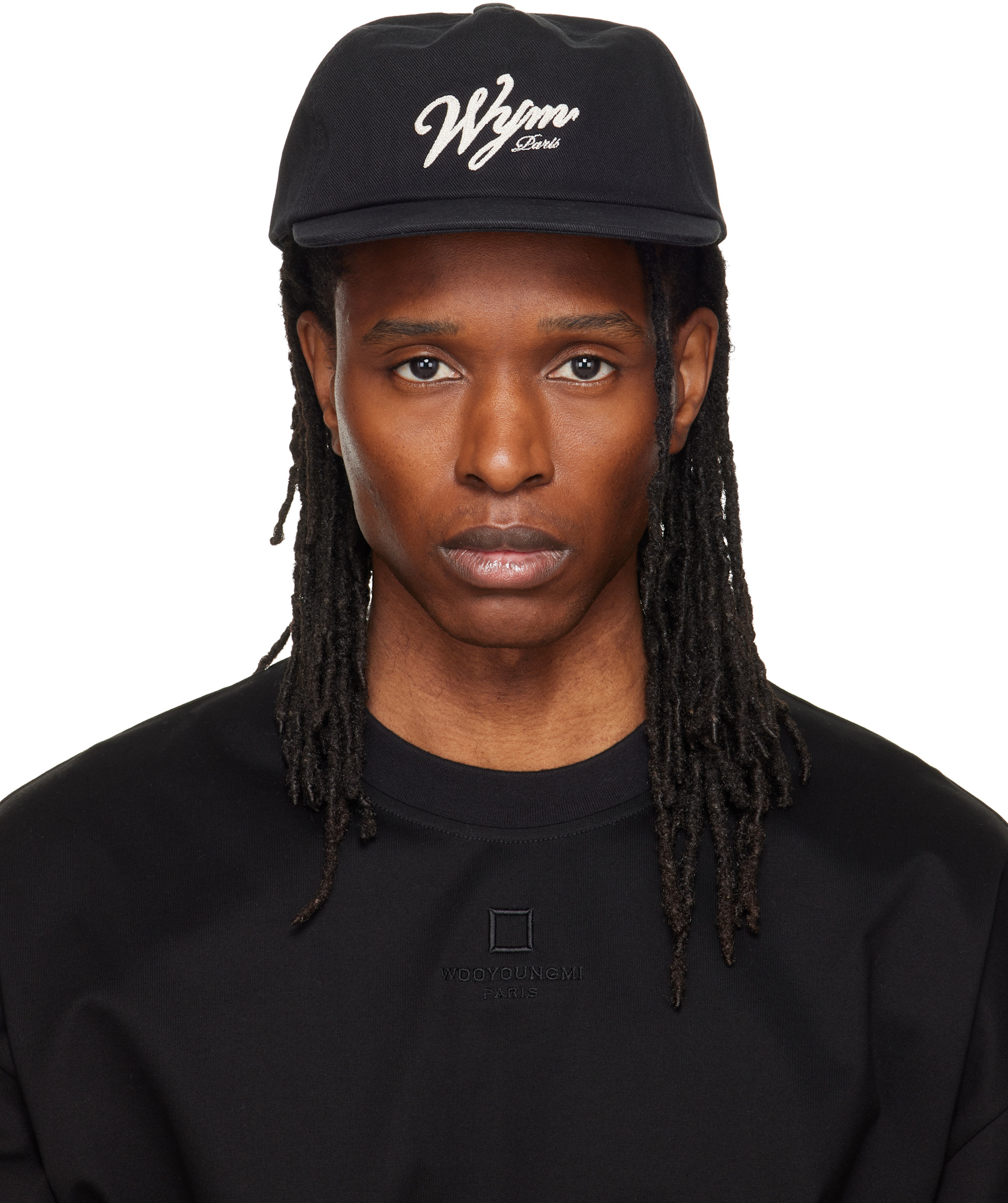 WOOYOUNGMI - Black Flat Visor Baseball Cap