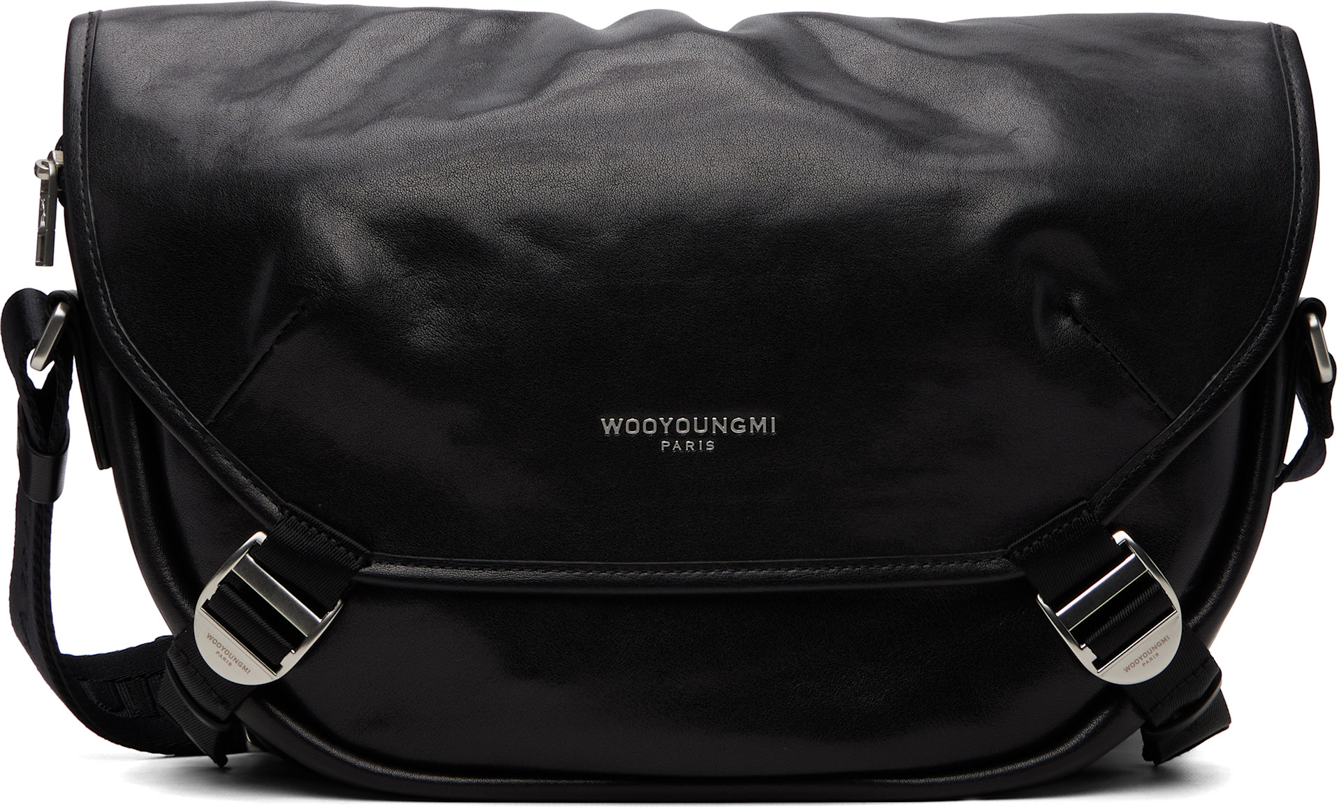 WOOYOUNGMI: Black Crossbody Satchel | SSENSE Canada