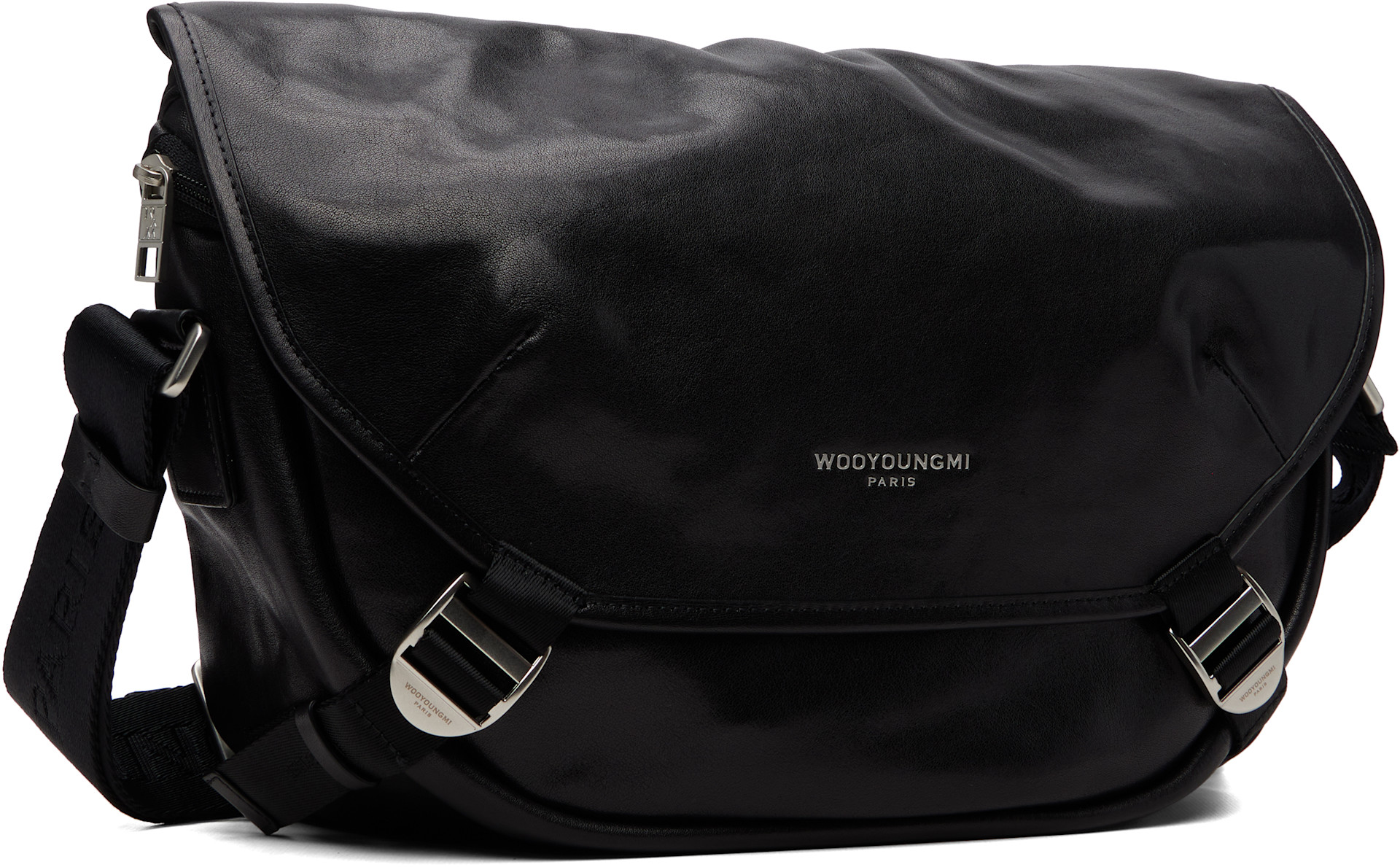 WOOYOUNGMI: Black Crossbody Satchel | SSENSE