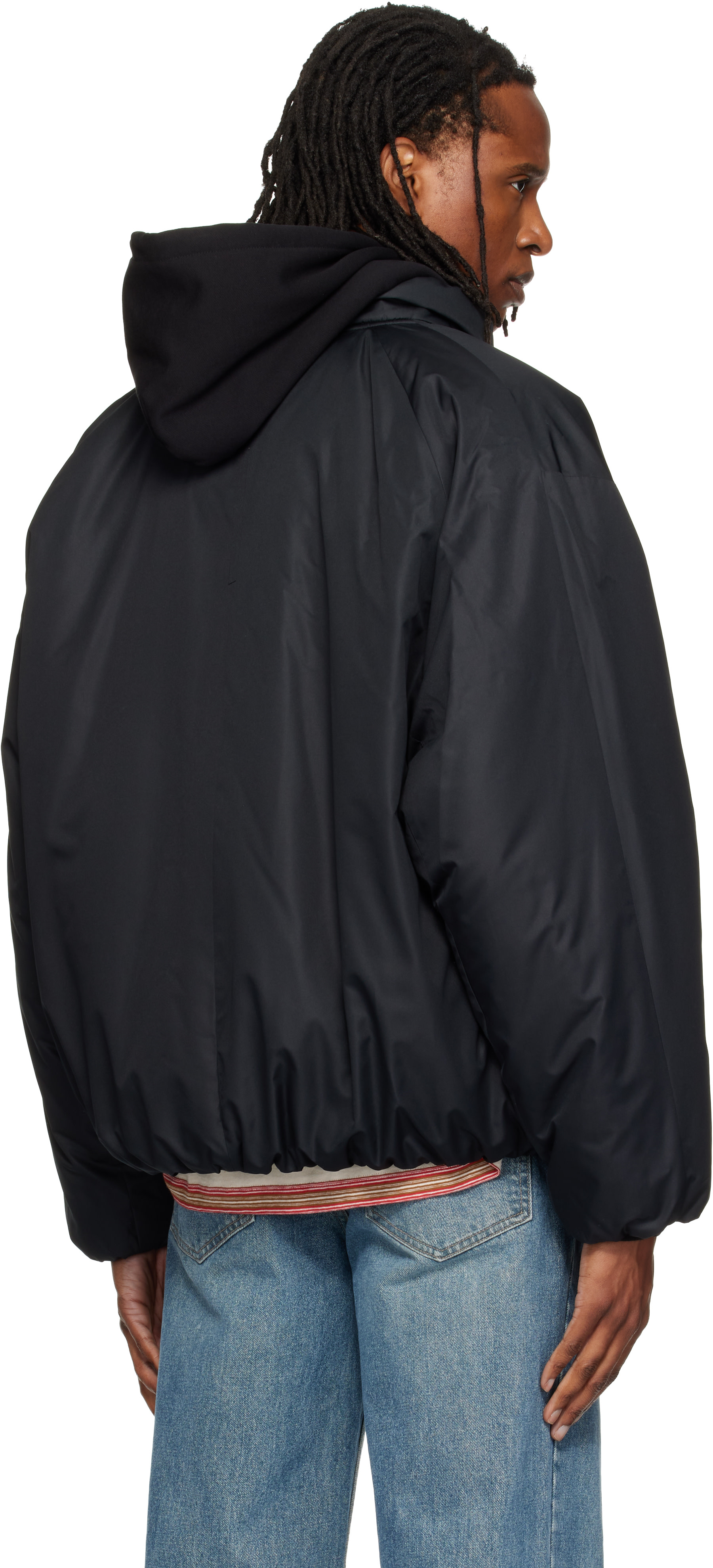 WOOYOUNGMI: Black Insulated Logo Jacket | SSENSE