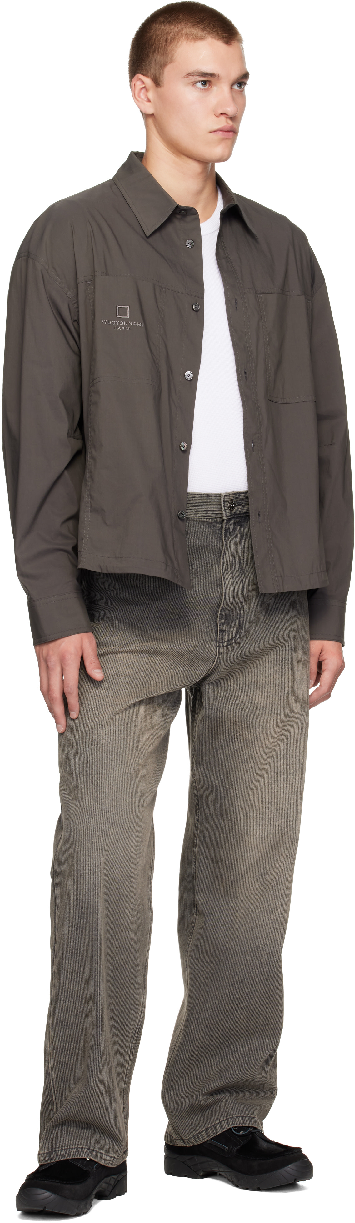 WOOYOUNGMI: Gray Chest Pocket Shirt | SSENSE