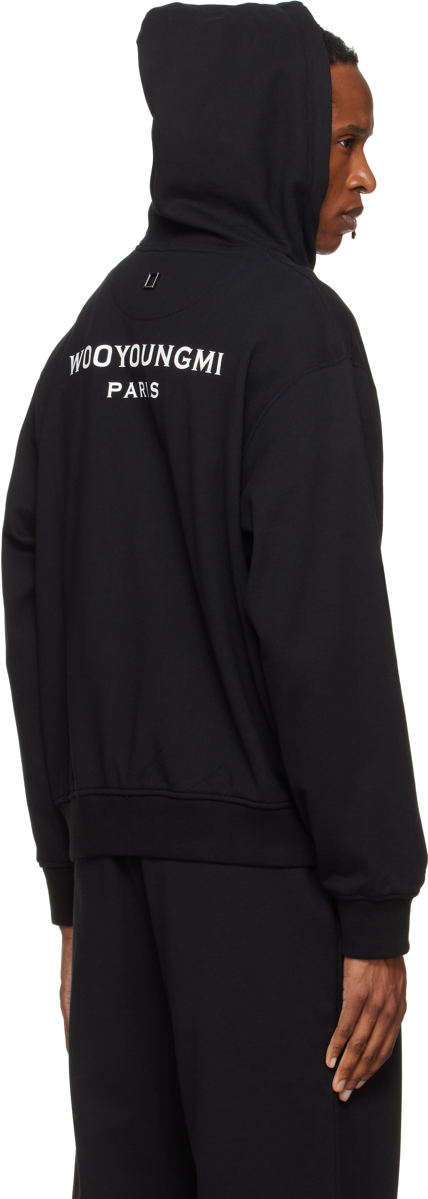 WOOYOUNGMI - Pull à capuche noir à glissière
