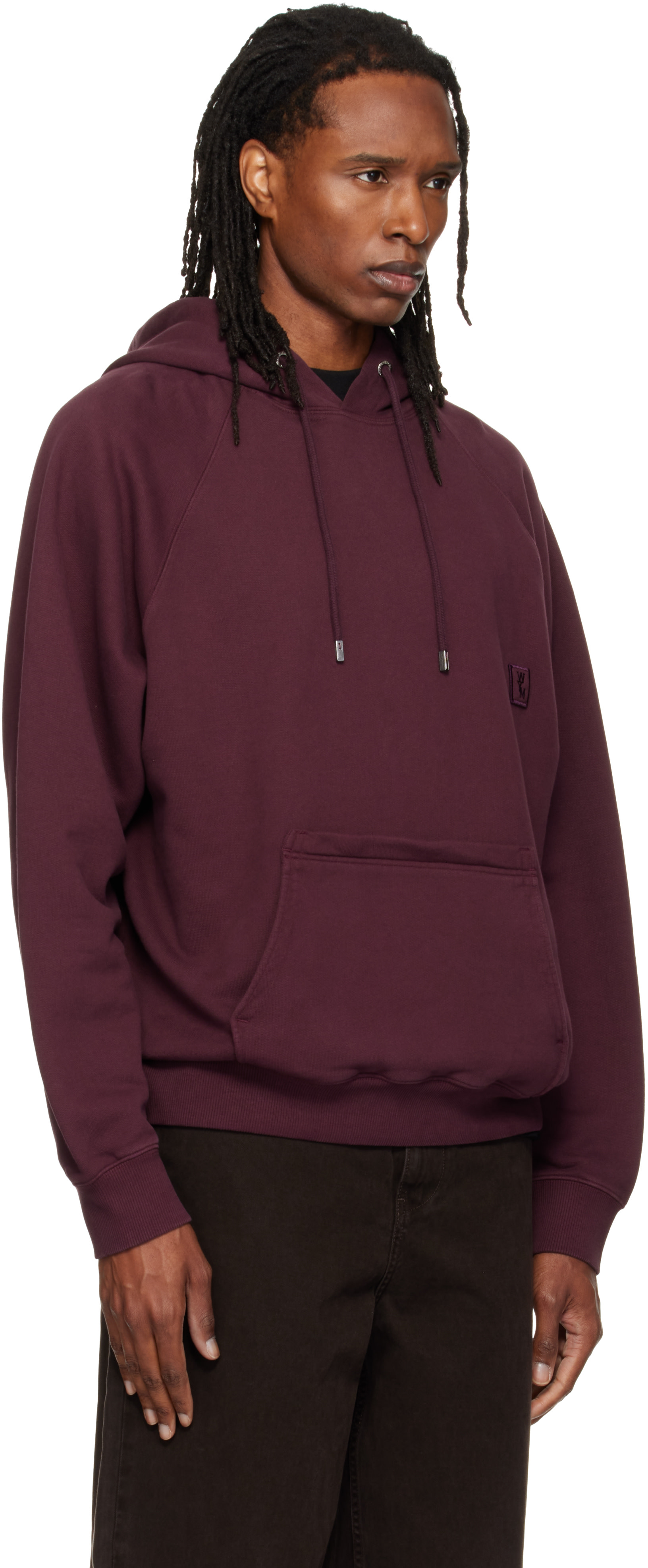 WOOYOUNGMI - Pull à capuche bourgogne à logo