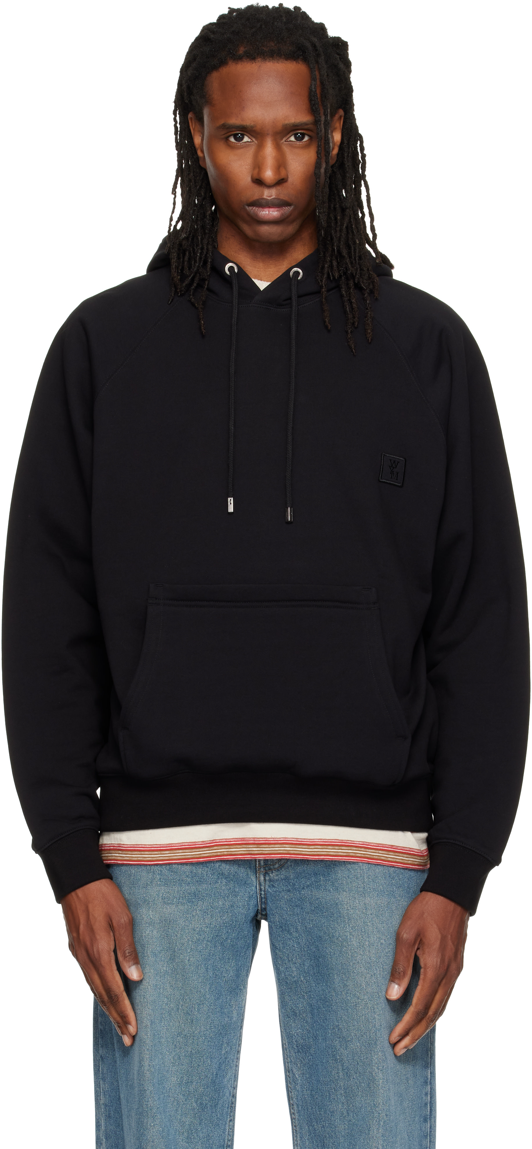 WOOYOUNGMI - Pull à capuche noir à logo
