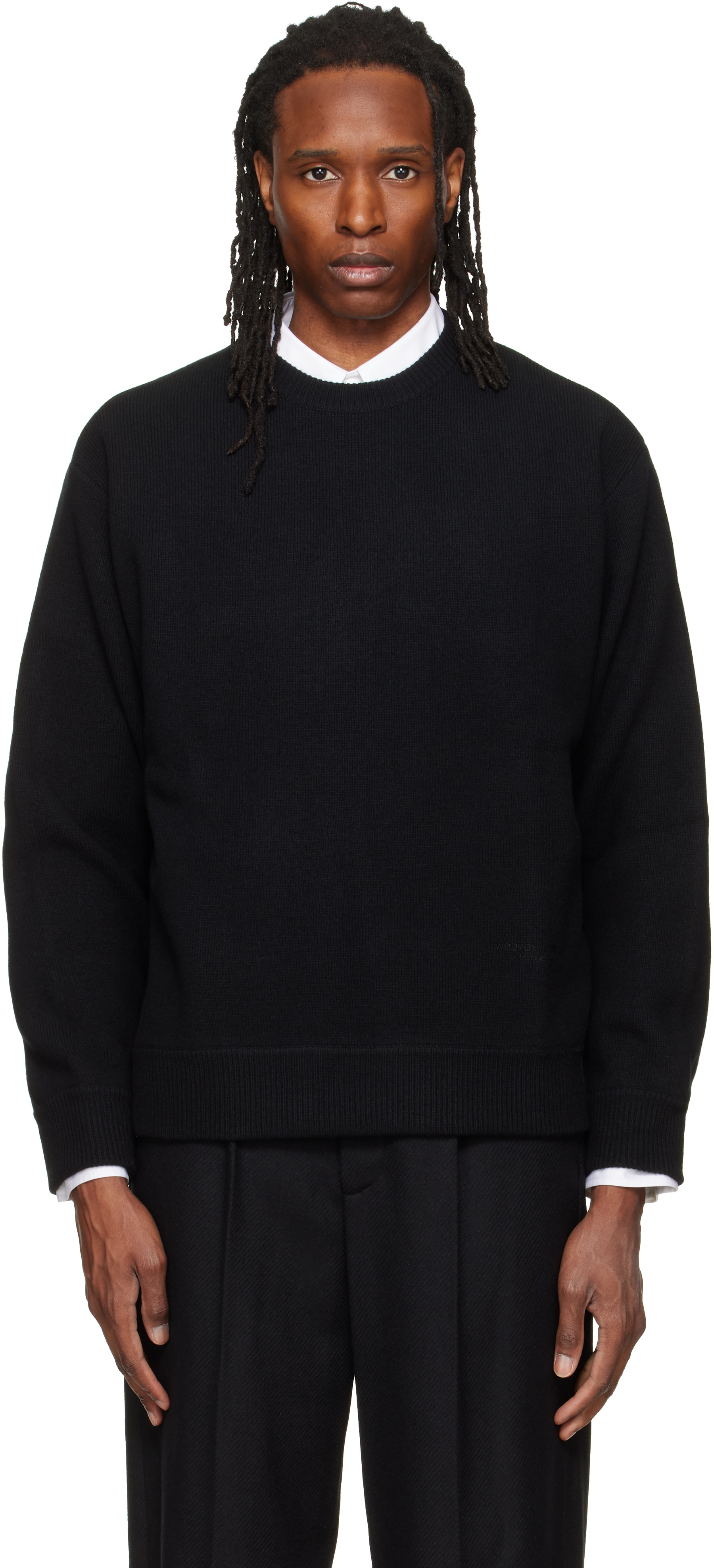 WOOYOUNGMI - Pull noir à ferrure à logo