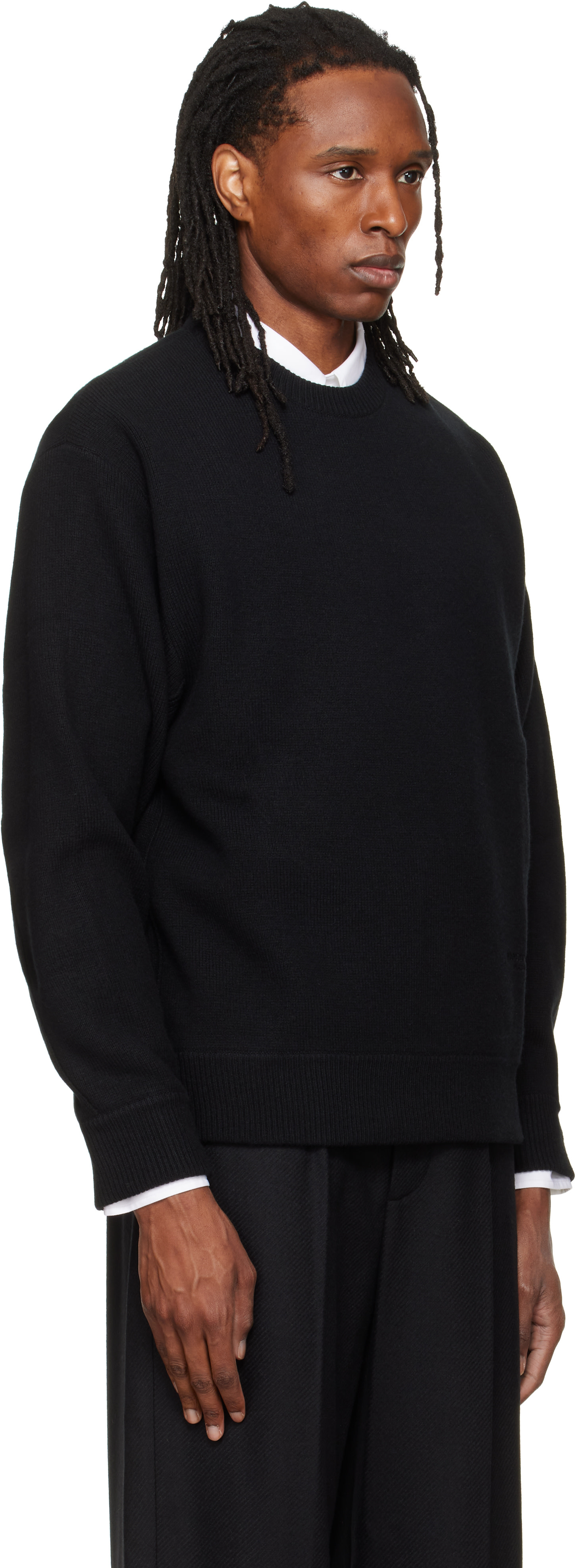 WOOYOUNGMI - Pull noir à ferrure à logo
