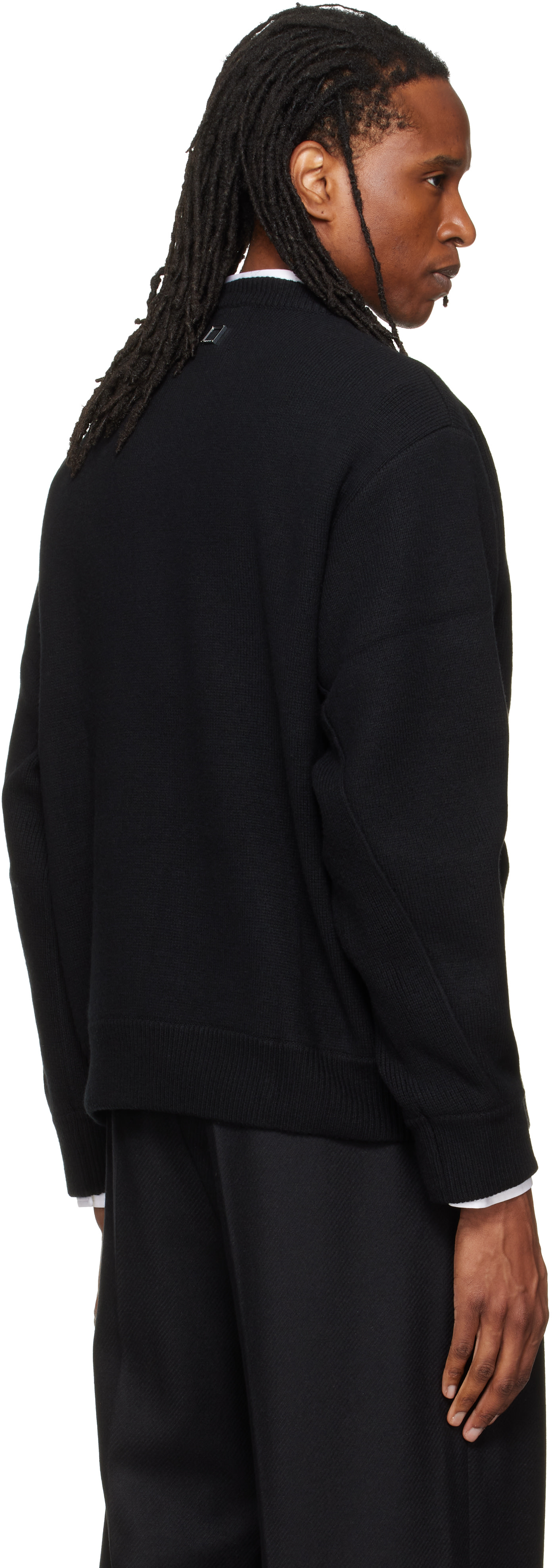 WOOYOUNGMI - Pull noir à ferrure à logo